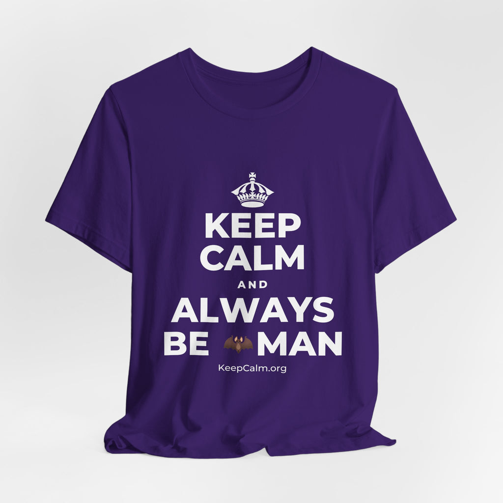 KEEP CALM AND ALWAYS BE 🦇MAN T-Shirt (Soft Cream–Heather Mauve)