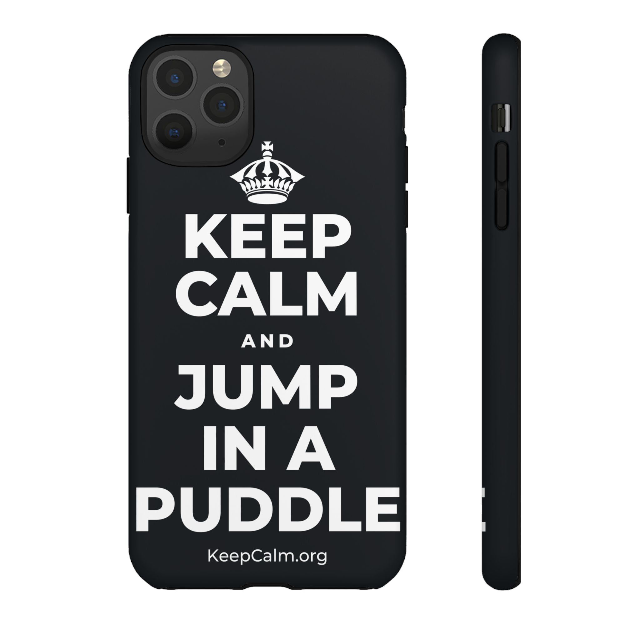KEEP CALM AND JUMP IN A PUDDLE Phone Case (Dark)