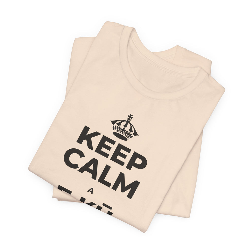 KEEP CALM A E KŪ A HANA T-Shirt (Soft Cream–Heather Mauve)