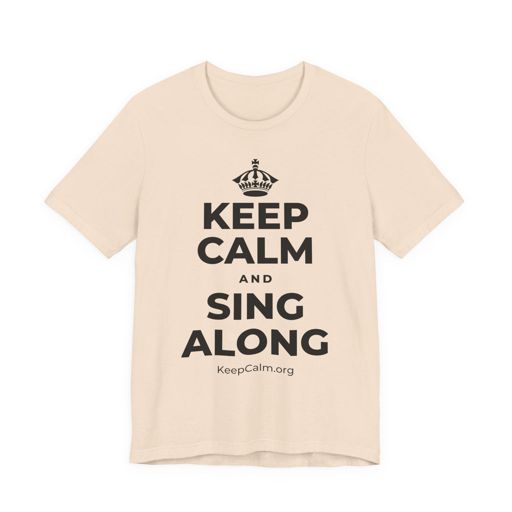 KEEP CALM AND SING ALONG T-Shirt (Soft Cream–Heather Mauve)