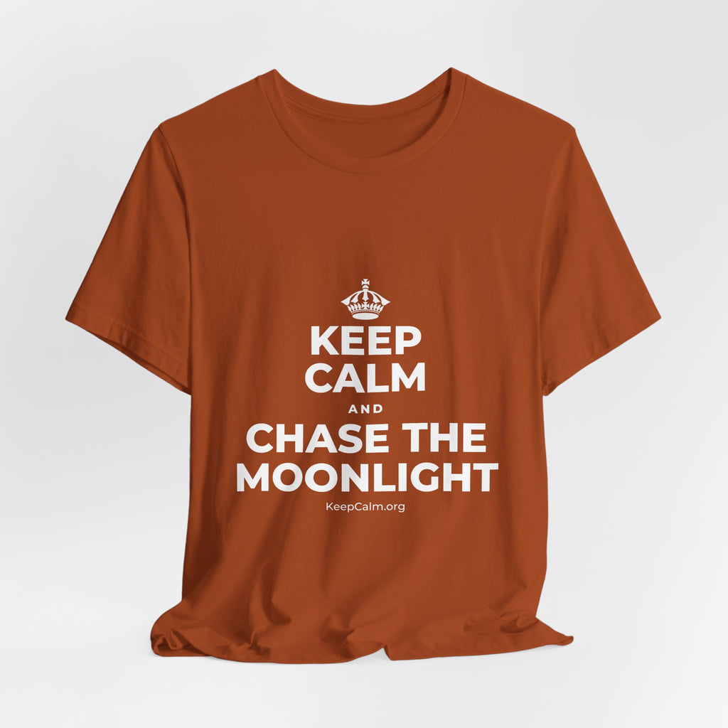 KEEP CALM AND CHASE THE MOONLIGHT T-Shirt (Military Green–Autumn)