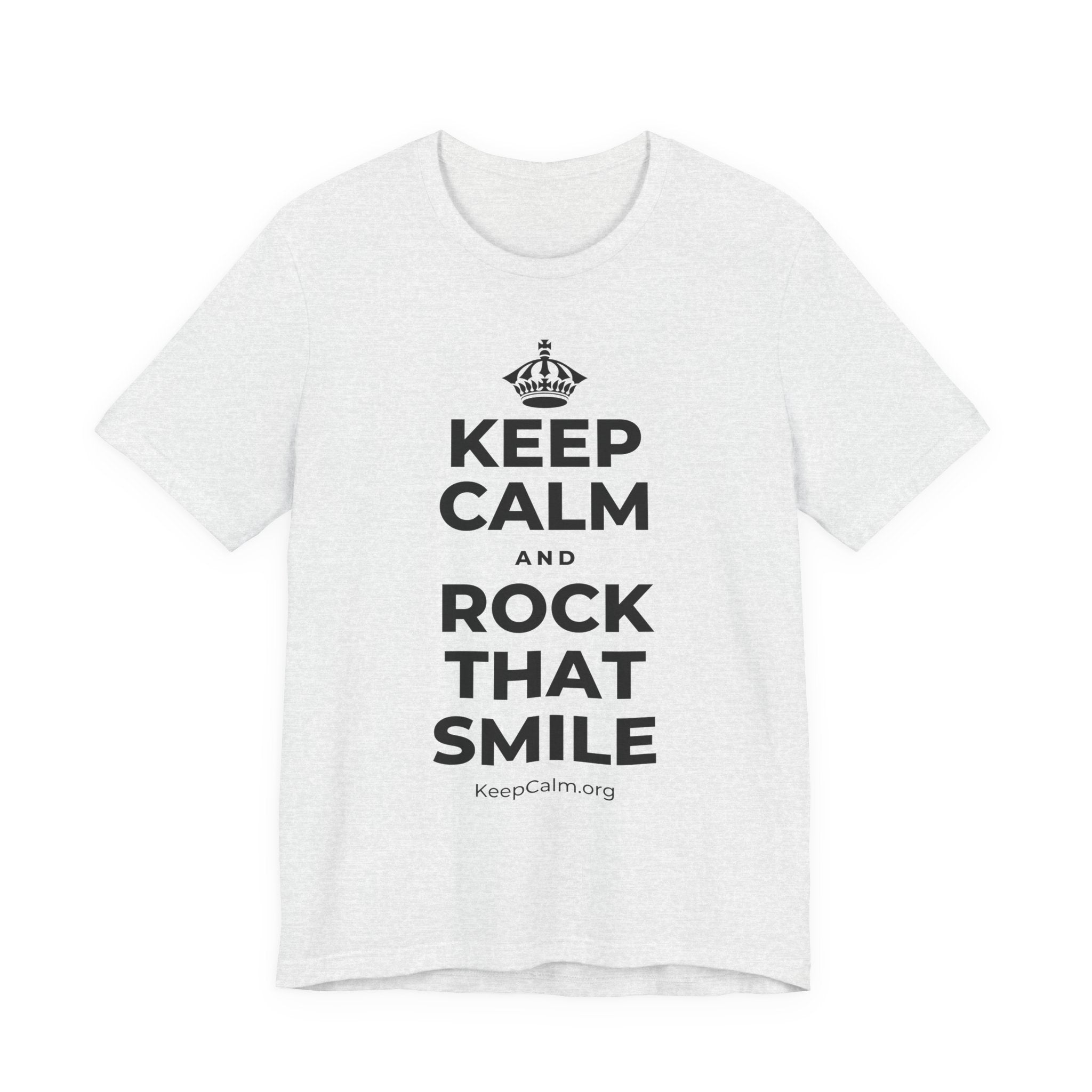 KEEP CALM AND ROCK THAT SMILE T-Shirt (Soft Cream–Heather Mauve)