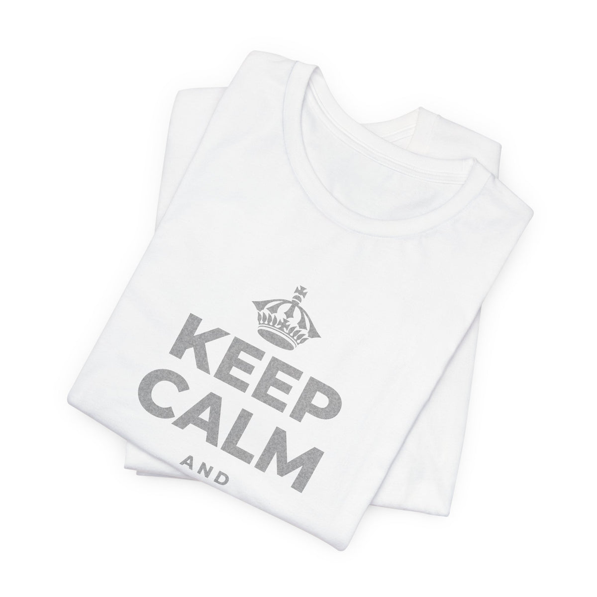 KEEP CALM AND START ANYWAY T-Shirt (White–Asphalt)