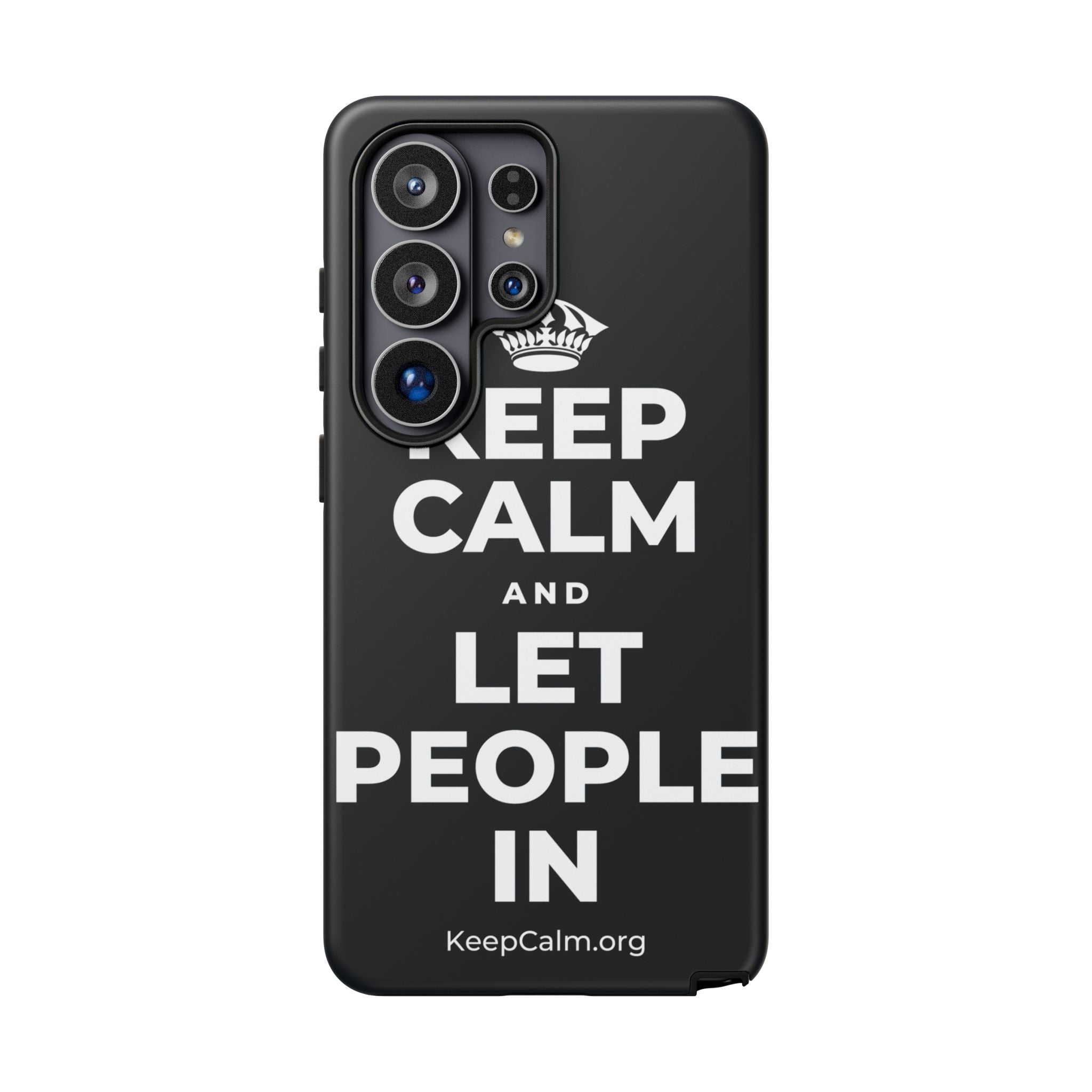 KEEP CALM AND LET PEOPLE IN Phone Case (Dark)