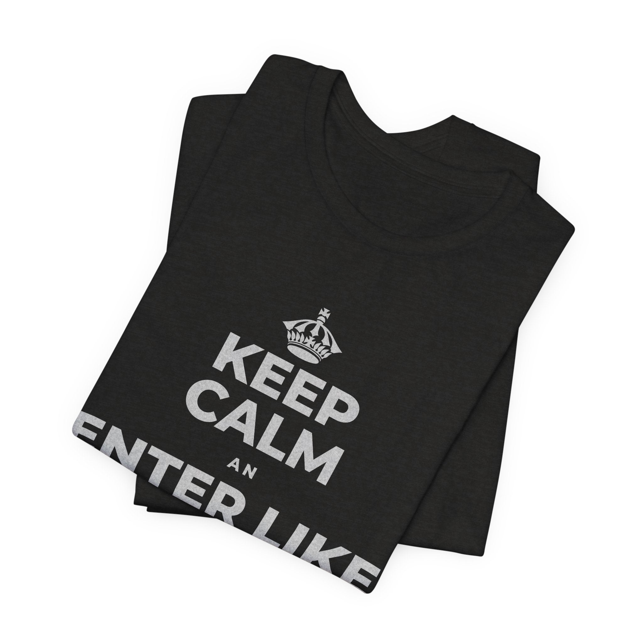 KEEP CALM AN ENTER LIKE SAY YOU BELONG T-Shirt (Soft Cream–Heather Mauve)