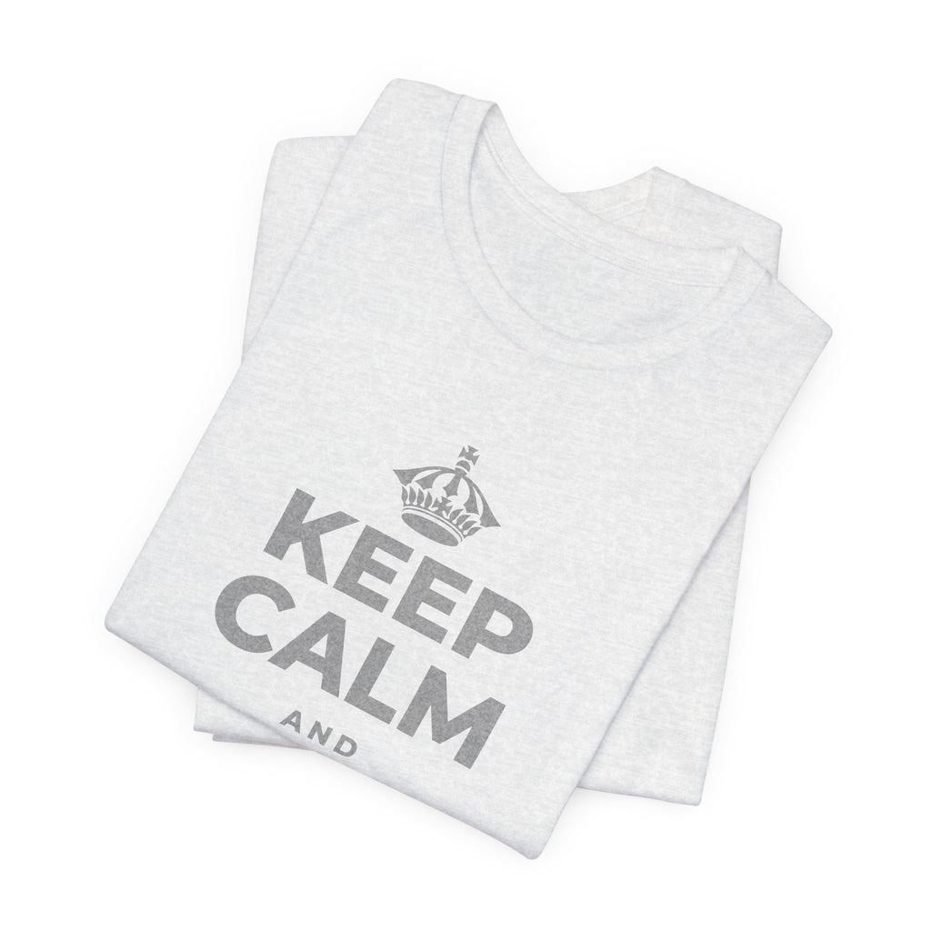 KEEP CALM AND OUTLAST IT T-Shirt (Soft Cream–Heather Mauve)