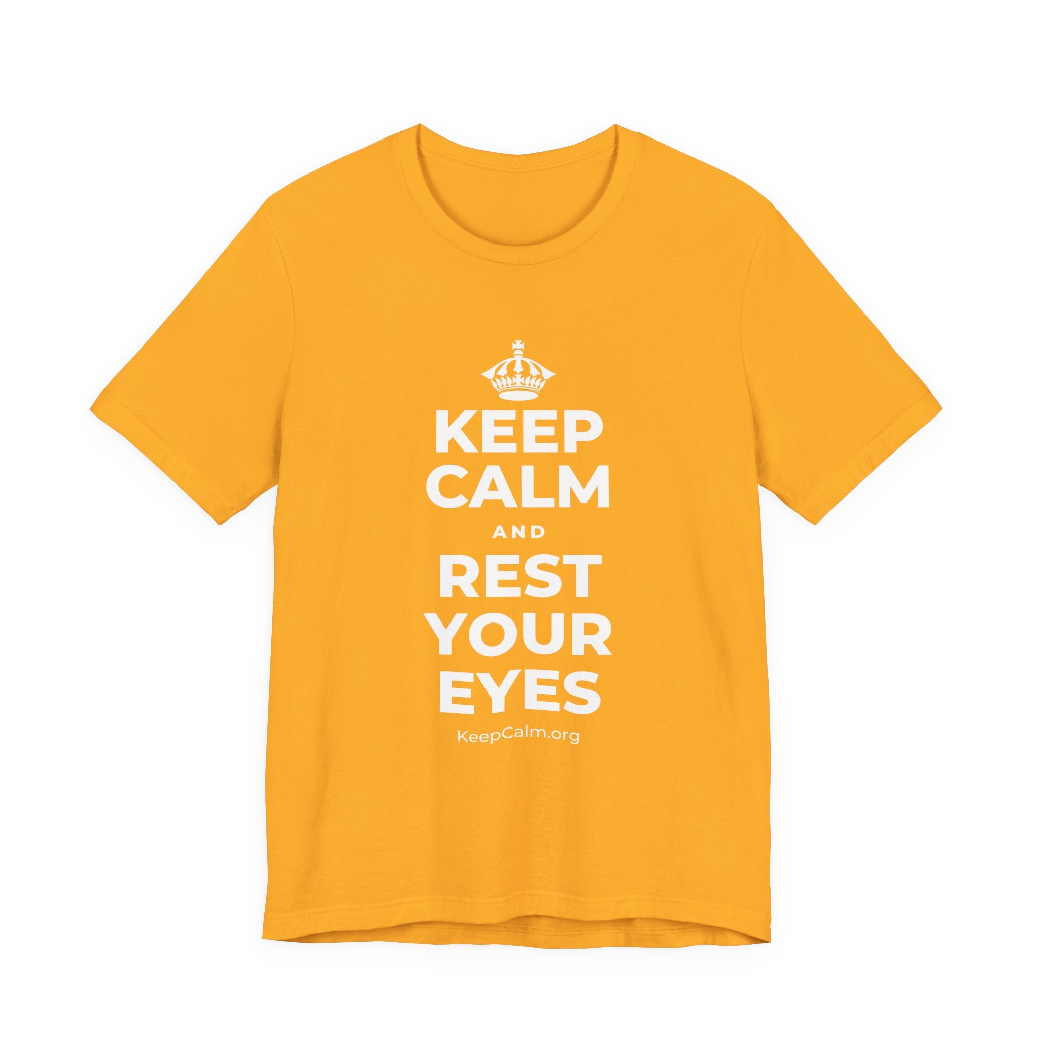 KEEP CALM AND REST YOUR EYES T-Shirt (Baby Blue–Silver)