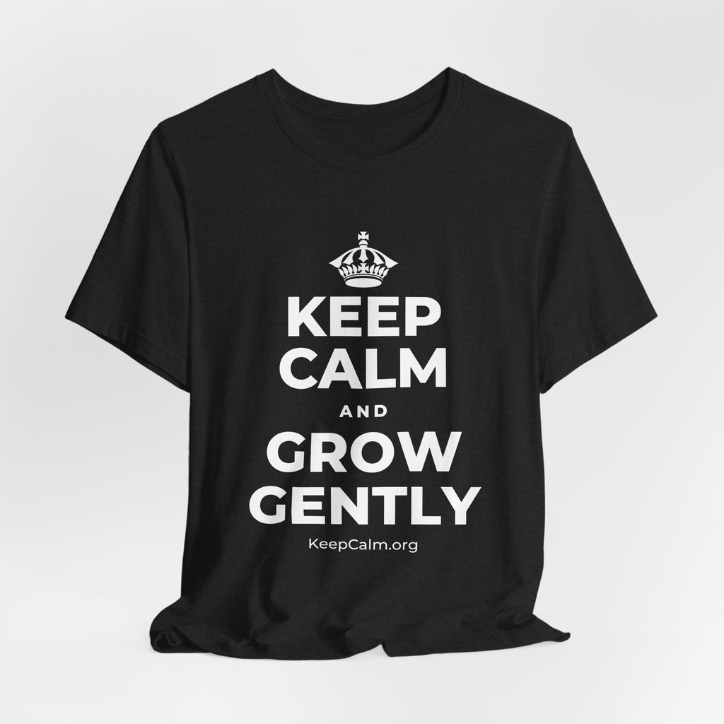 KEEP CALM AND GROW GENTLY T-Shirt (Soft Cream–Heather Mauve)