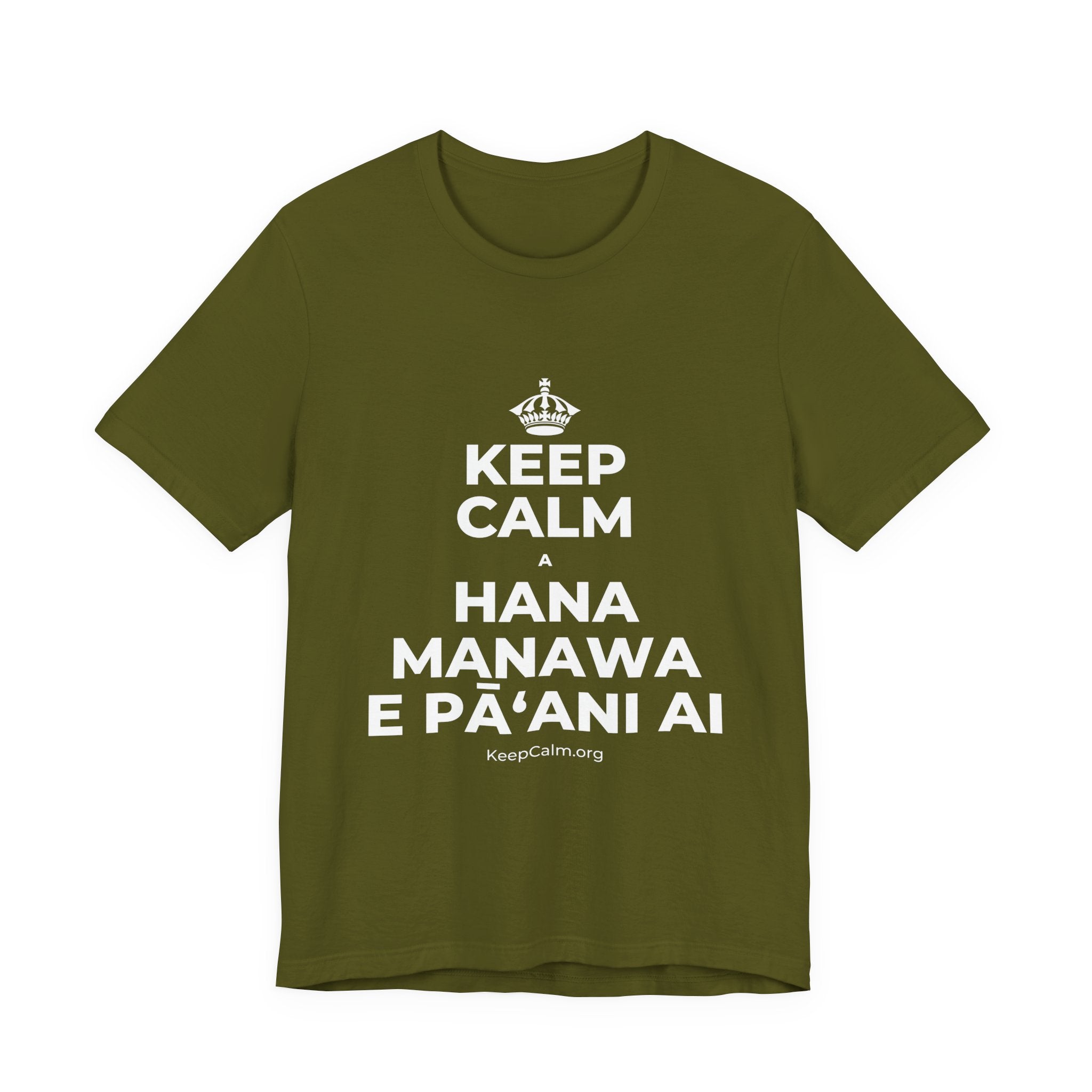 KEEP CALM A HANA MANAWA E PĀʻANI AI T-Shirt (Baby Blue–Silver)