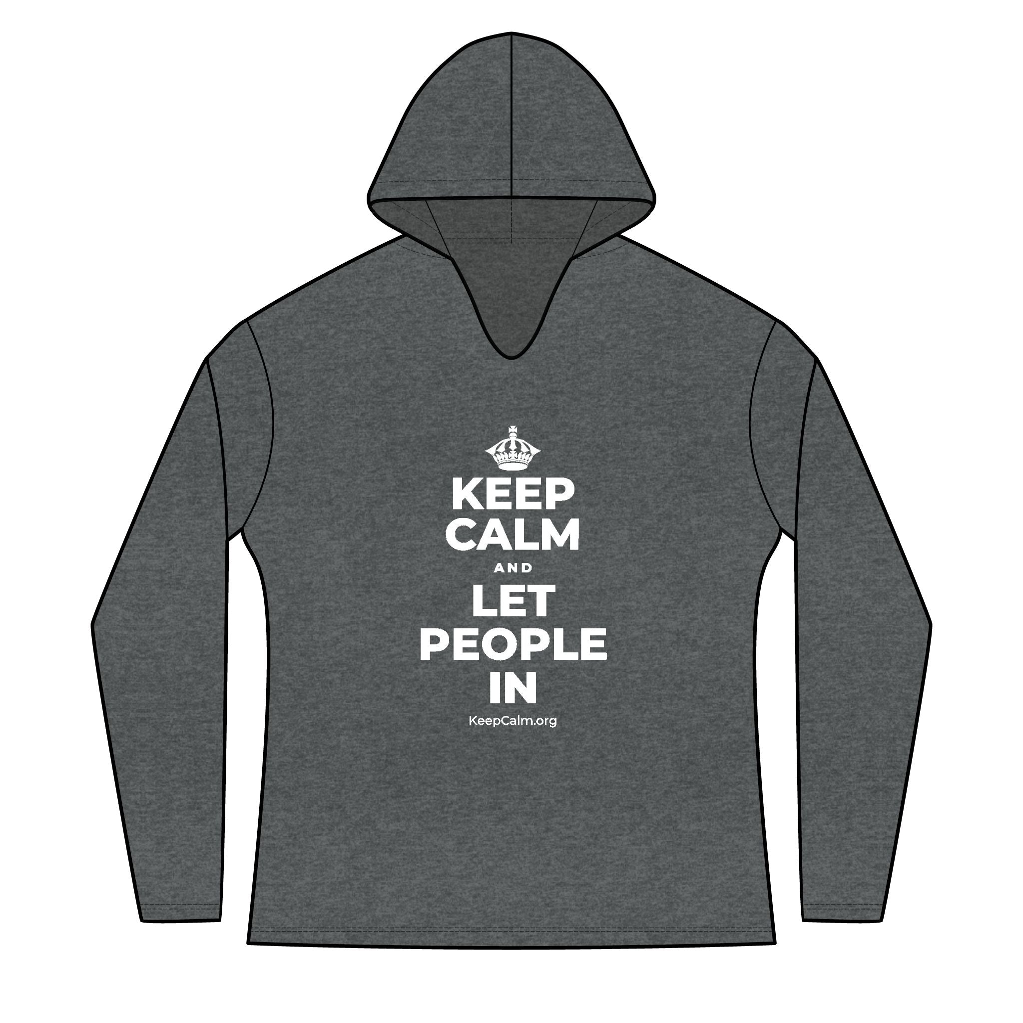 KEEP CALM AND LET PEOPLE IN Women's Long Sleeve Hoodie