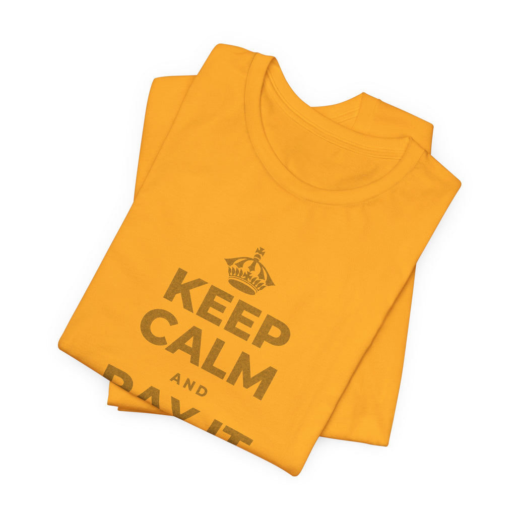 KEEP CALM AND PAY IT FORWARD T-Shirt (Baby Blue–Silver)