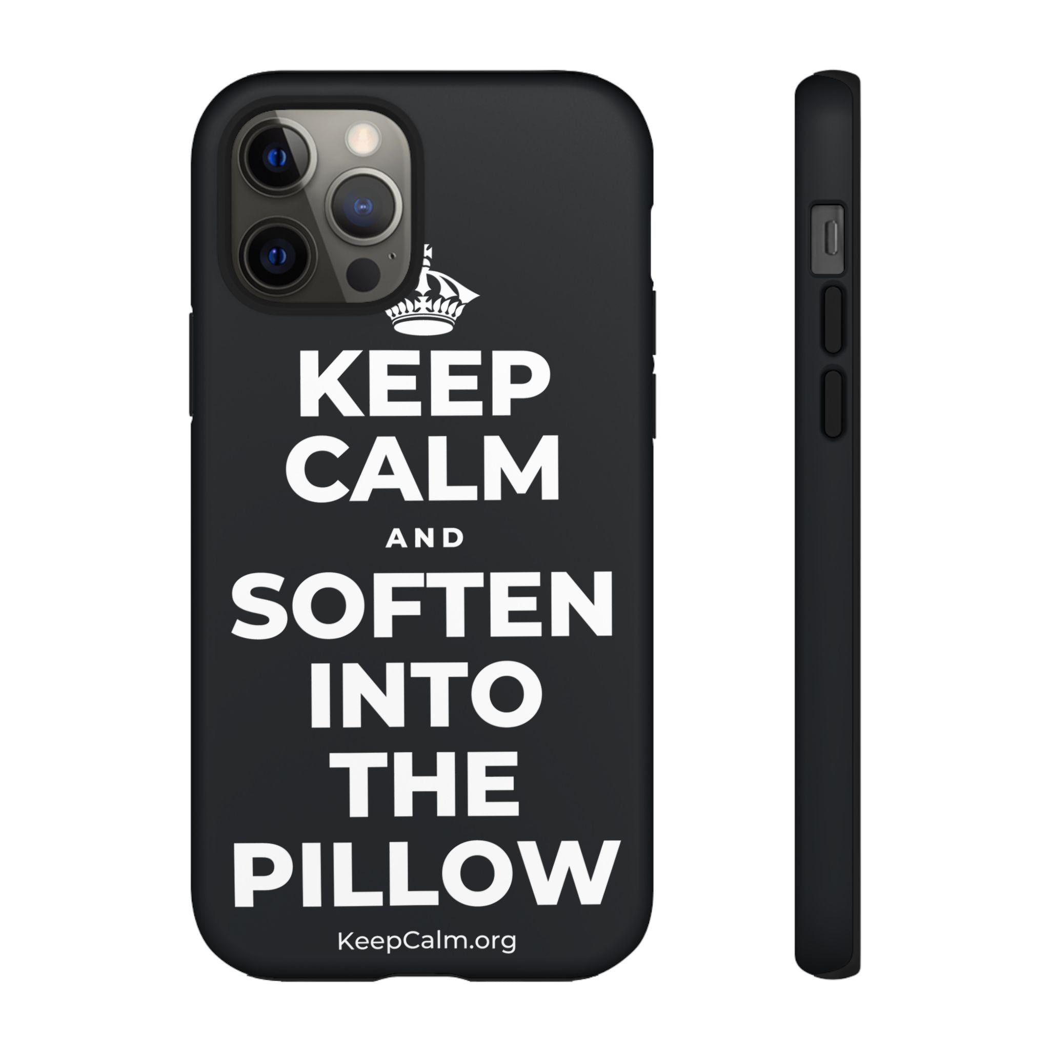 KEEP CALM AND SOFTEN INTO THE PILLOW Phone Case (Dark)
