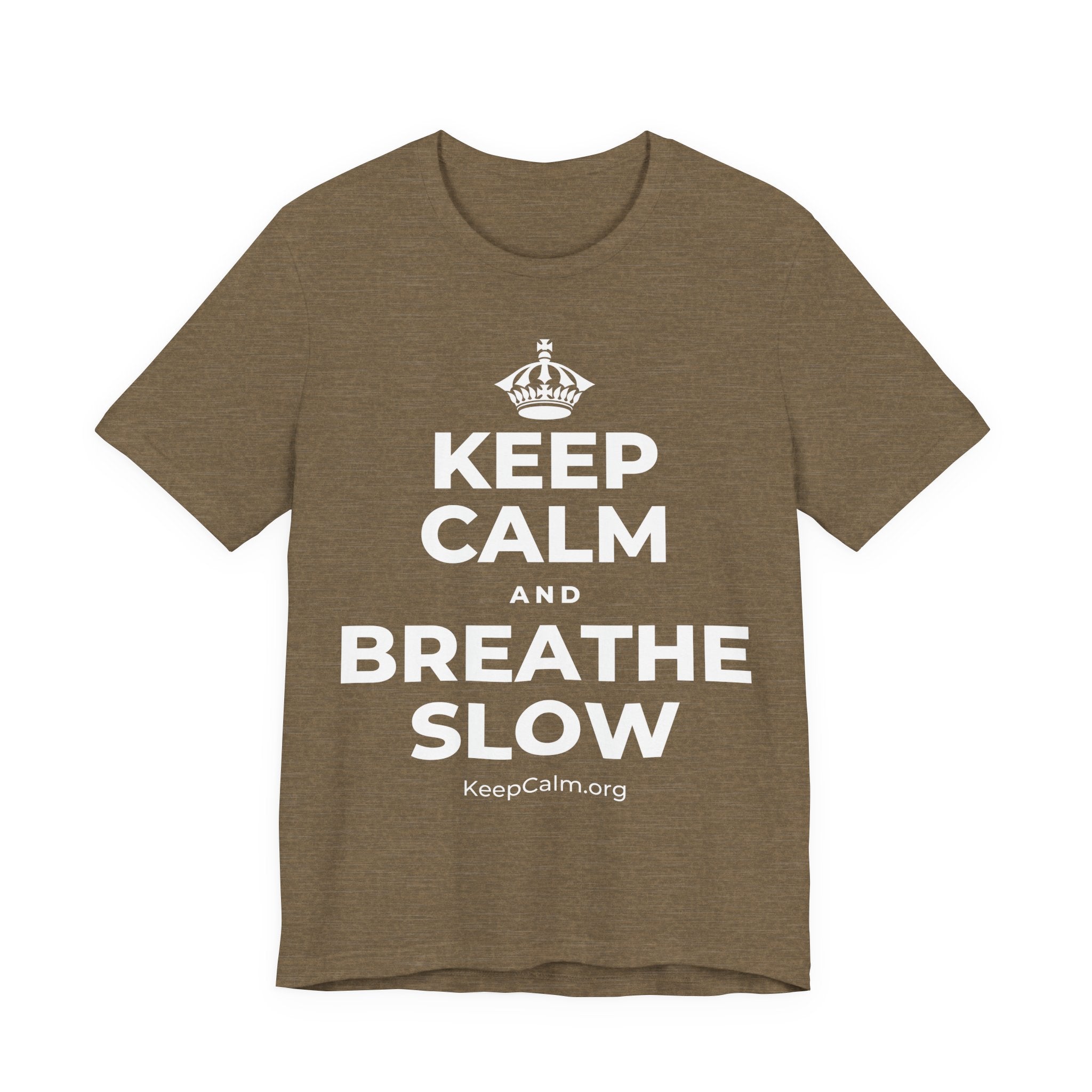 KEEP CALM AND BREATHE SLOW T-Shirt (Soft Cream–Heather Mauve)