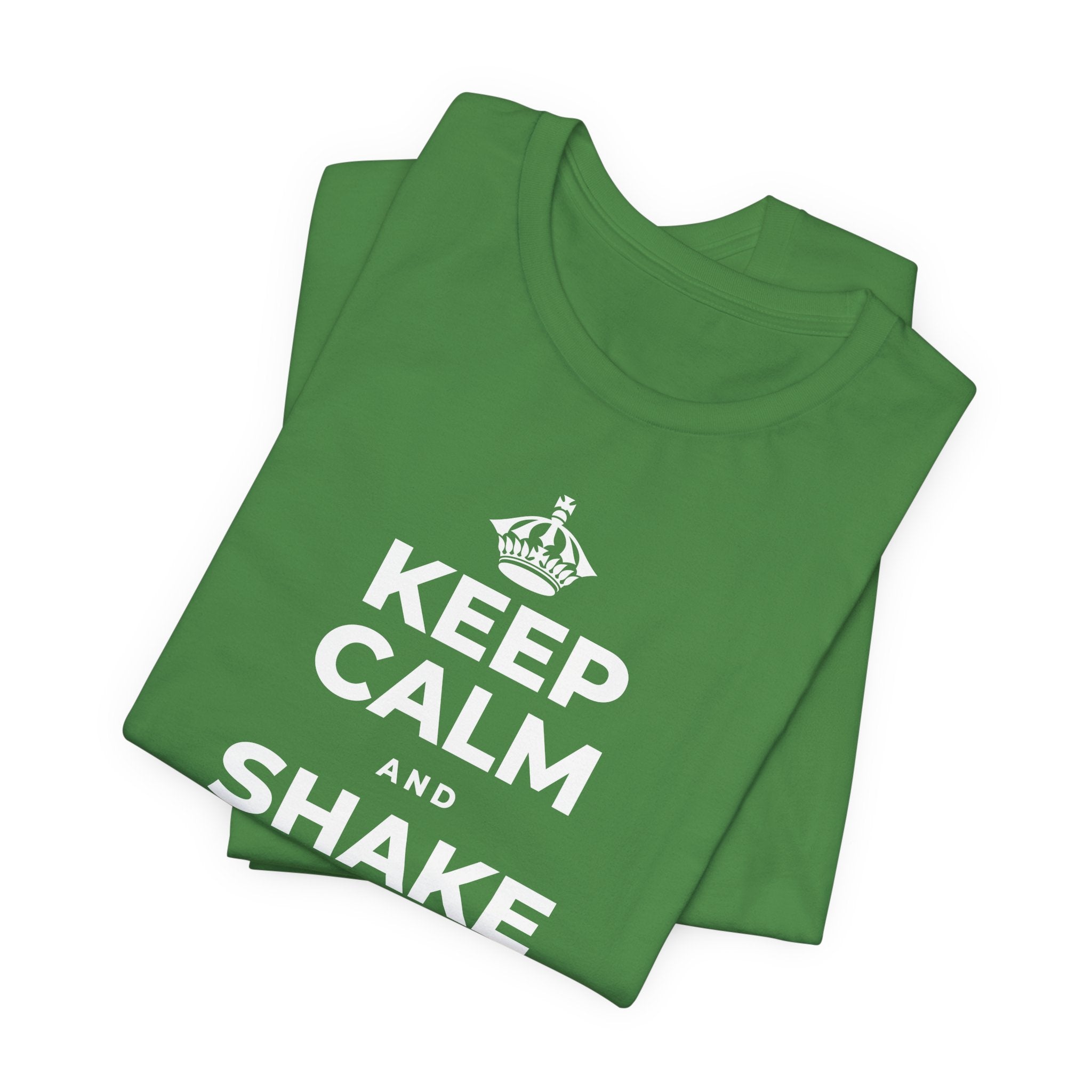 KEEP CALM AND SHAKE OFF THE WINTER T-Shirt (Baby Blue–Silver)