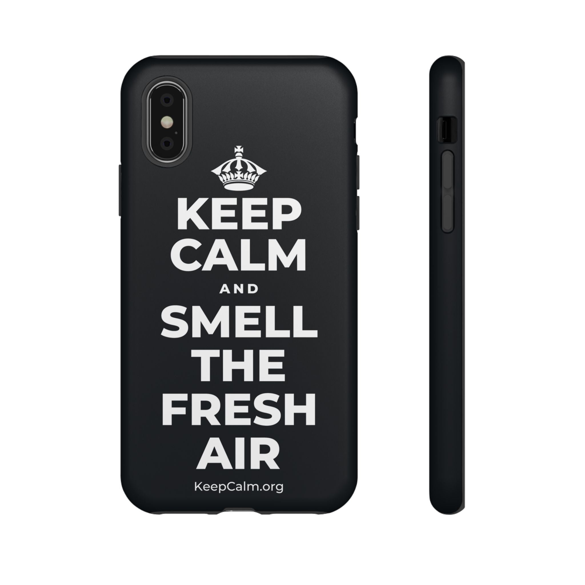 KEEP CALM AND SMELL THE FRESH AIR Phone Case (Dark)