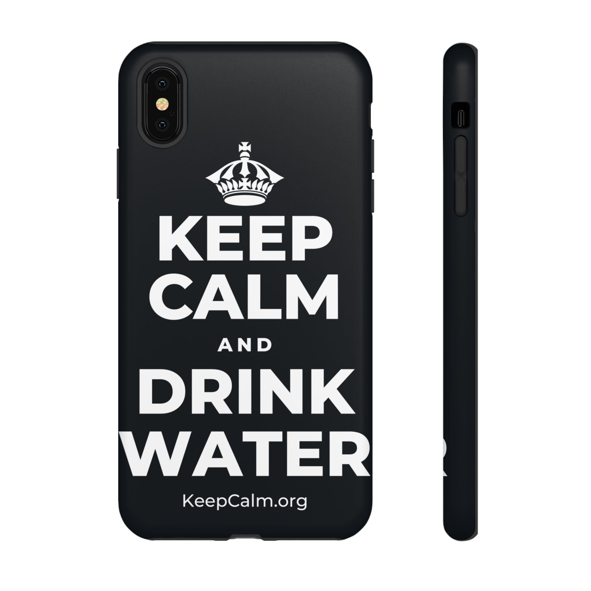 KEEP CALM AND DRINK WATER Phone Case (Dark)