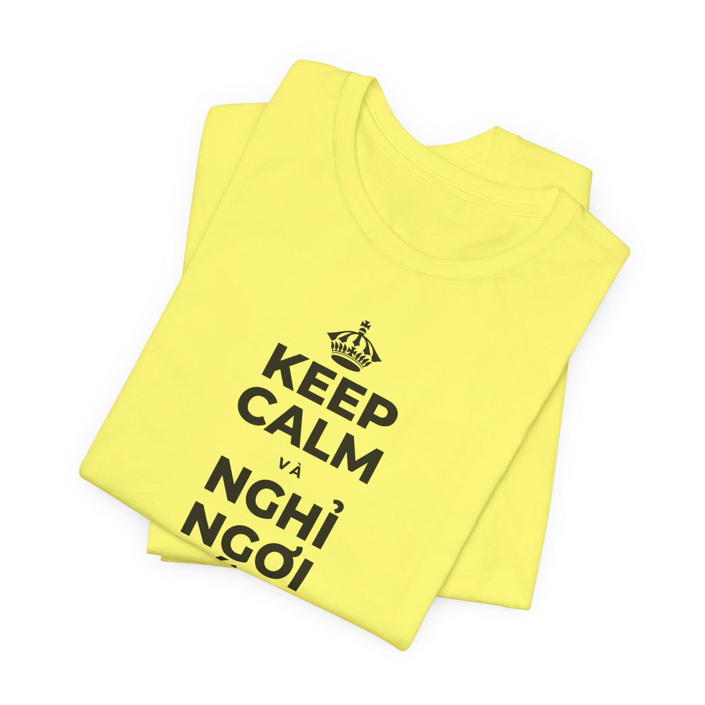 KEEP CALM VÀ NGHỈ NGƠI XỨNG ĐÁNG CỦA BẠN T-Shirt (Soft Cream–Heather Mauve)