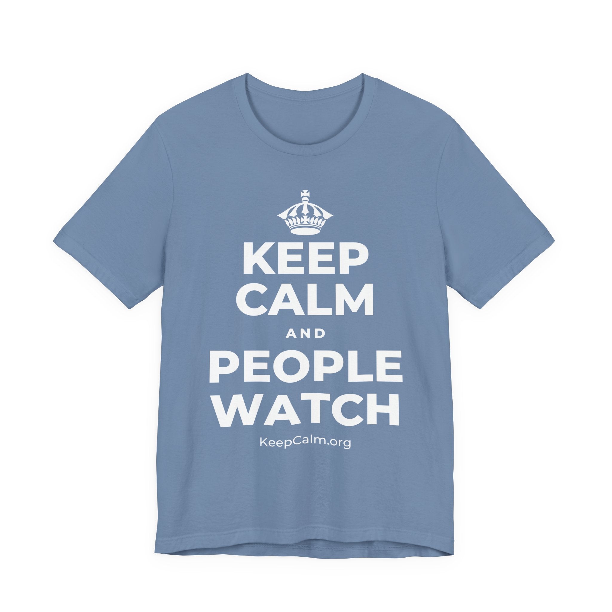 KEEP CALM AND PEOPLE WATCH T-Shirt (Soft Cream–Heather Mauve)