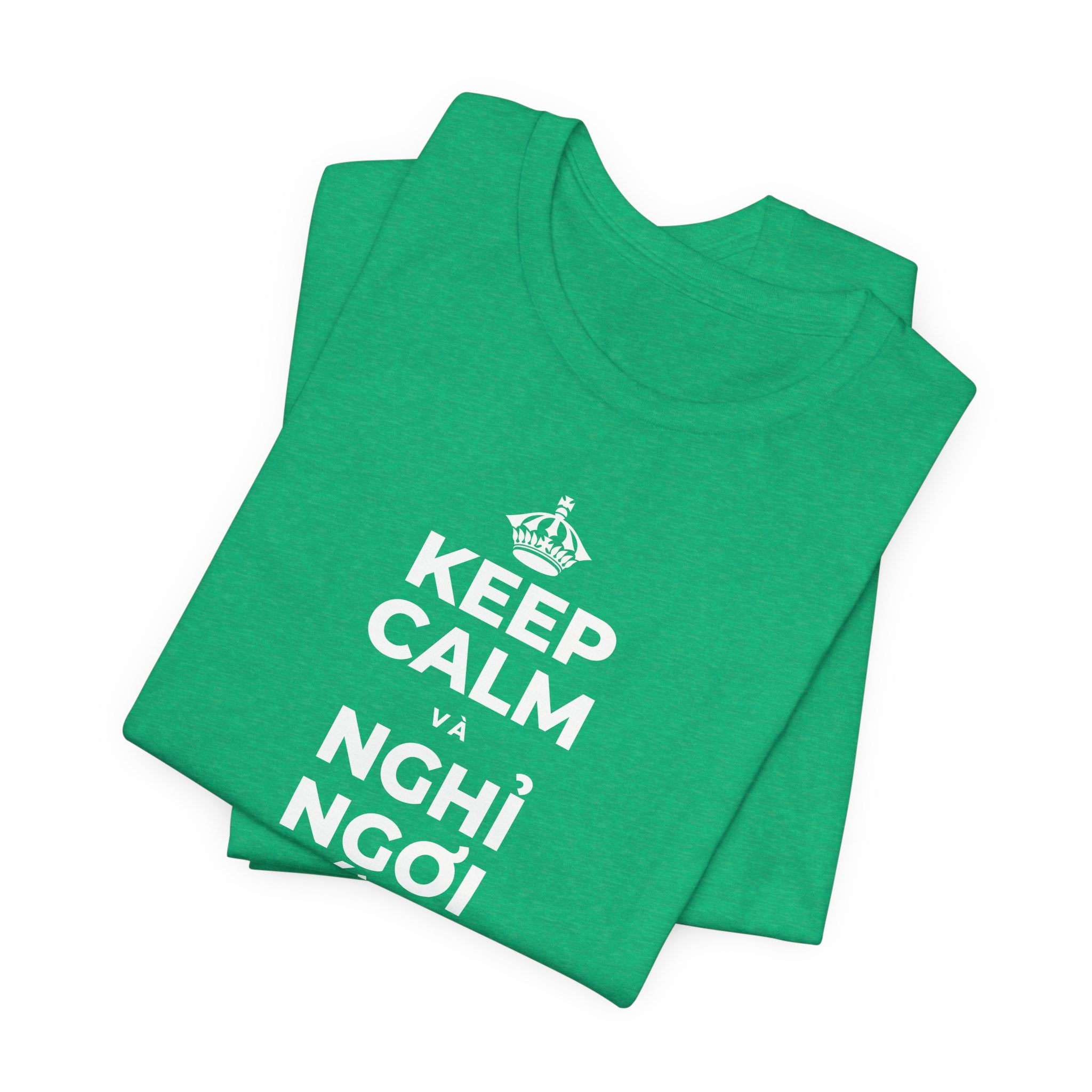 KEEP CALM VÀ NGHỈ NGƠI XỨNG ĐÁNG CỦA BẠN T-Shirt (Baby Blue–Silver)