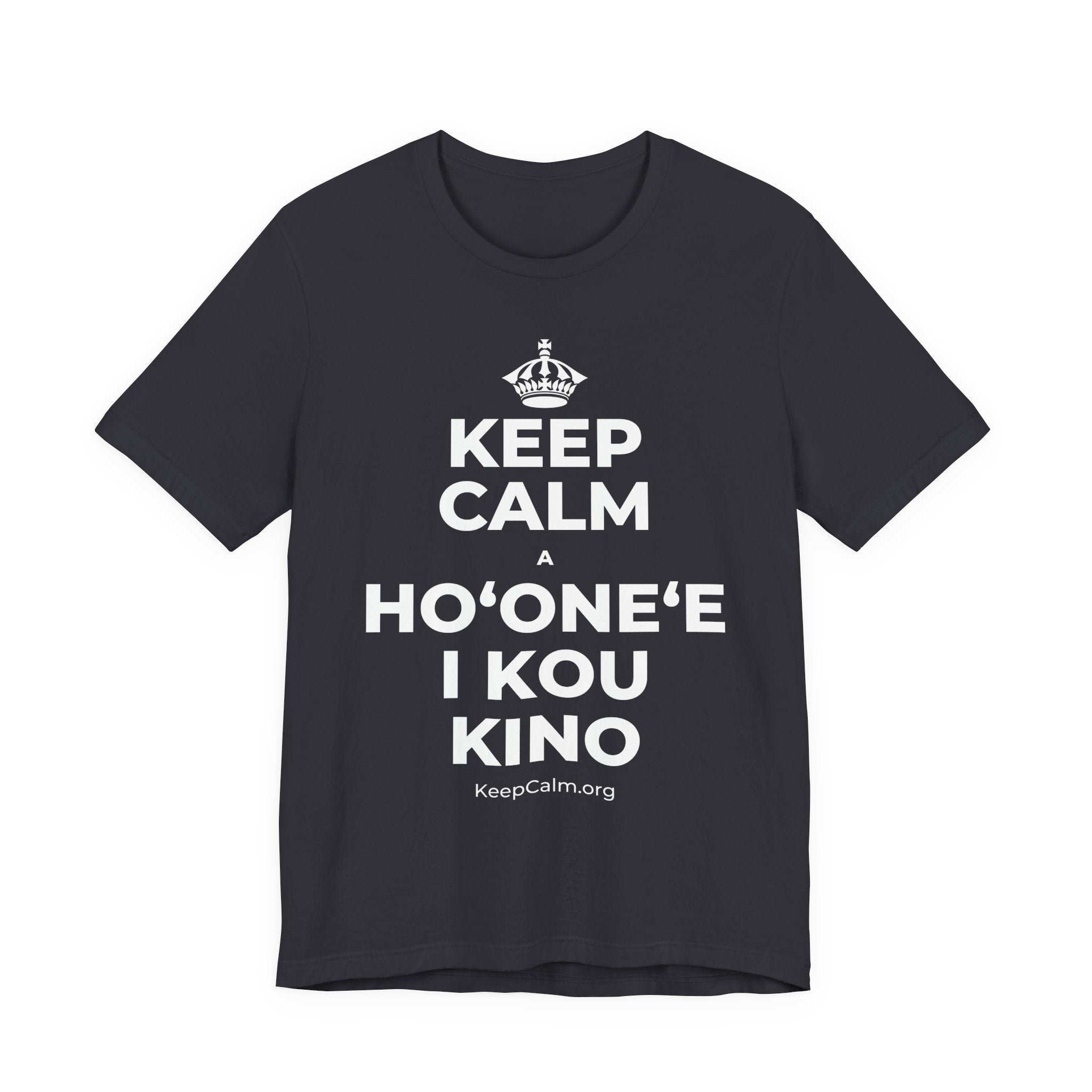 KEEP CALM A HOʻONEʻE I KOU KINO T-Shirt (Baby Blue–Silver)