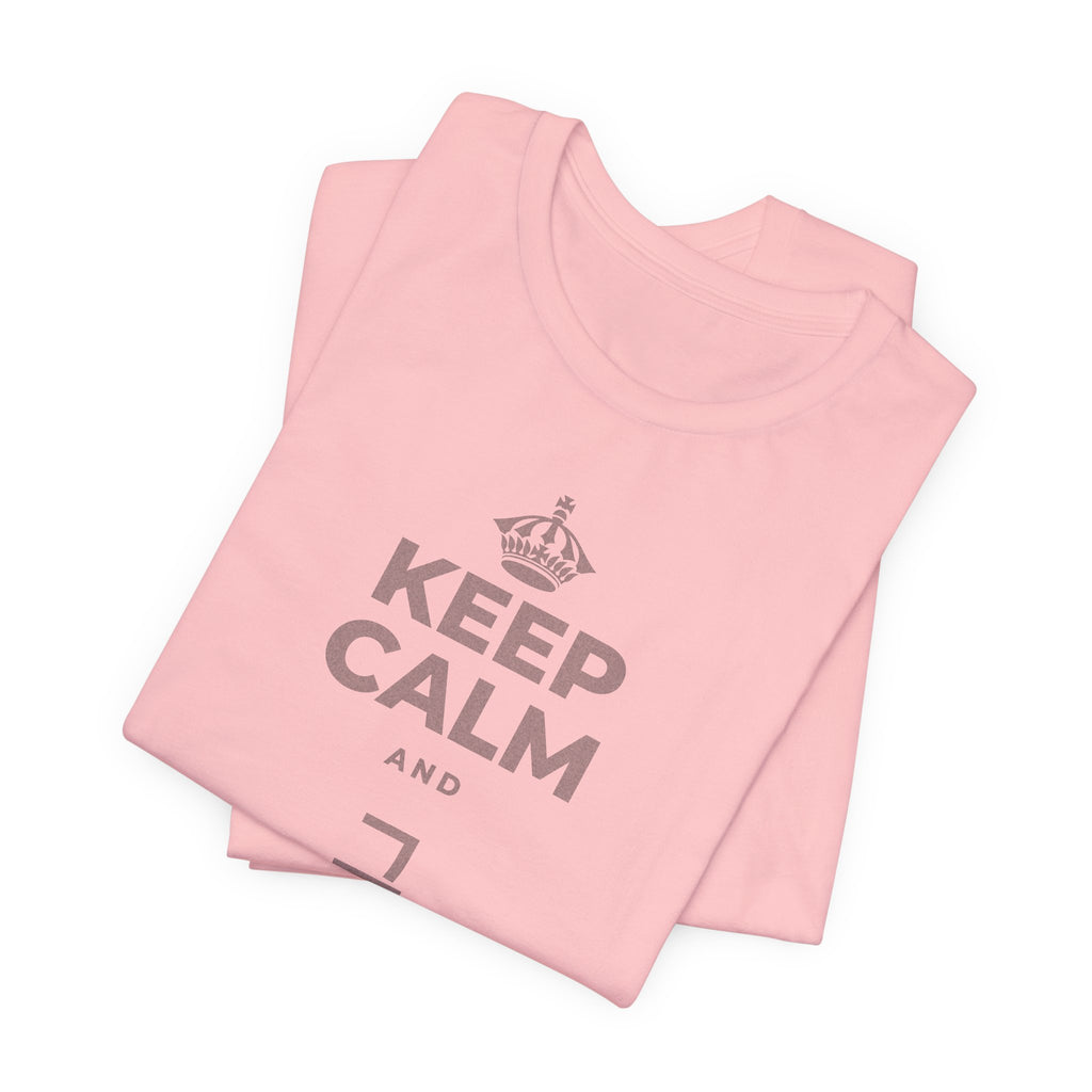 KEEP CALM AND 그 질문을 해요 T-Shirt (White–Asphalt)