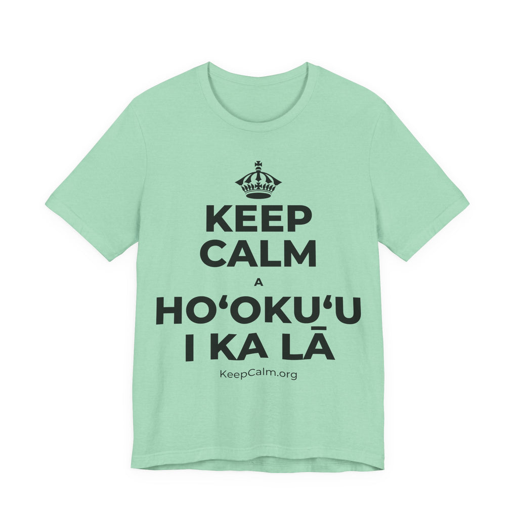 KEEP CALM A HOʻOKUʻU I KA LĀ T-Shirt (Baby Blue–Silver)
