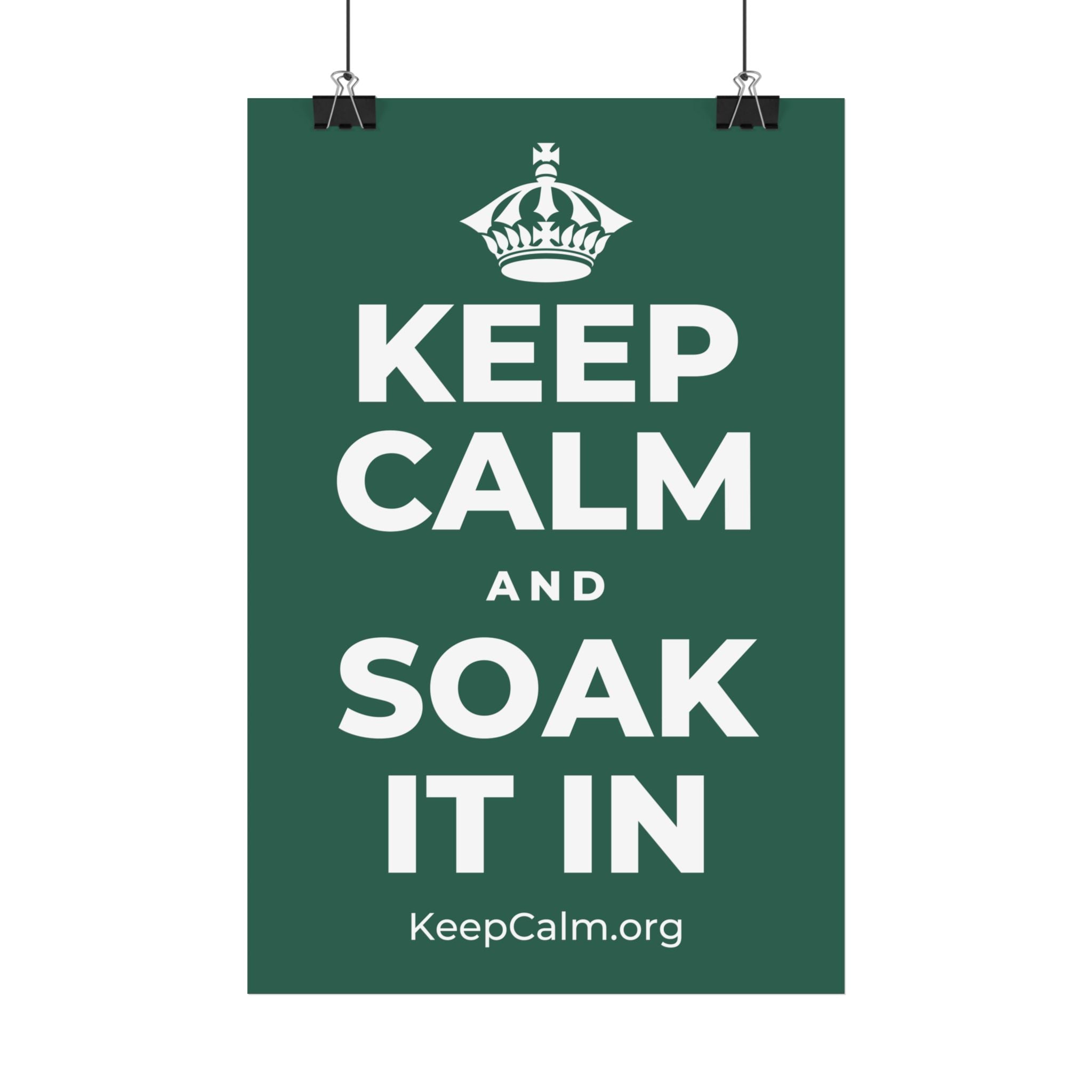 KEEP CALM AND SOAK IT IN Satin Poster