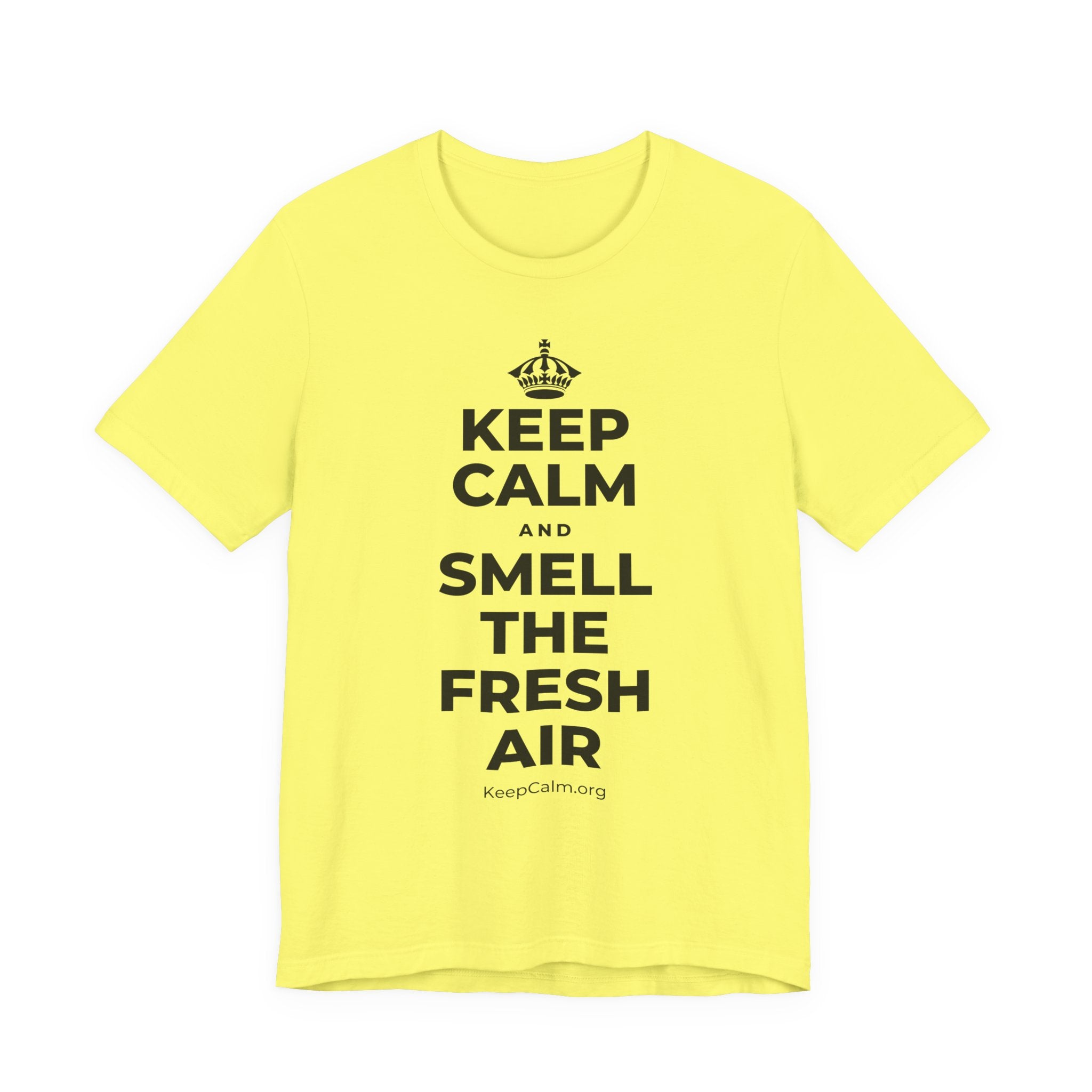 KEEP CALM AND SMELL THE FRESH AIR T-Shirt (Soft Cream–Heather Mauve)
