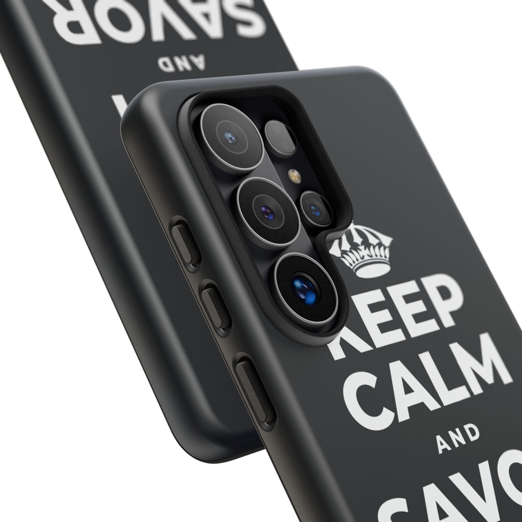 KEEP CALM AND SAVOR THIS MOMENT Phone Case (Dark)