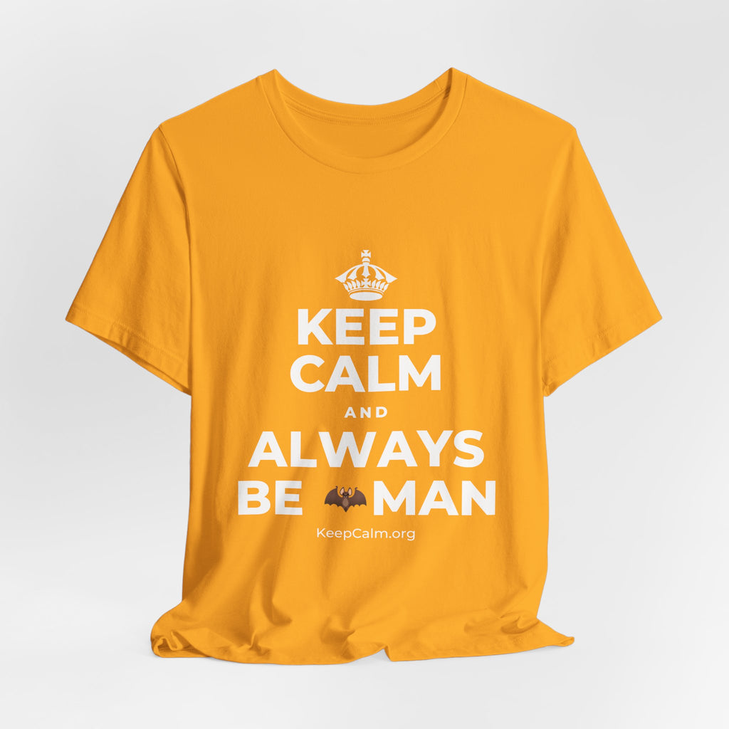 KEEP CALM AND ALWAYS BE 🦇MAN T-Shirt (Baby Blue–Silver)