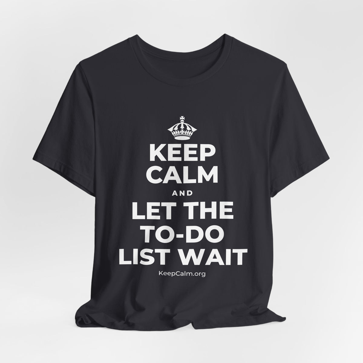 KEEP CALM AND LET THE TO-DO LIST WAIT T-Shirt (Baby Blue–Silver)