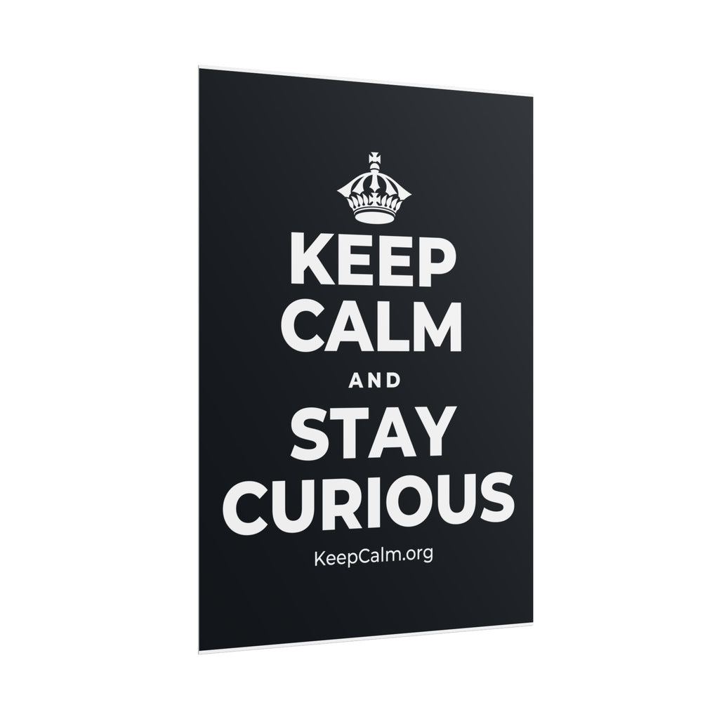 KEEP CALM AND STAY CURIOUS Poster (Dark)