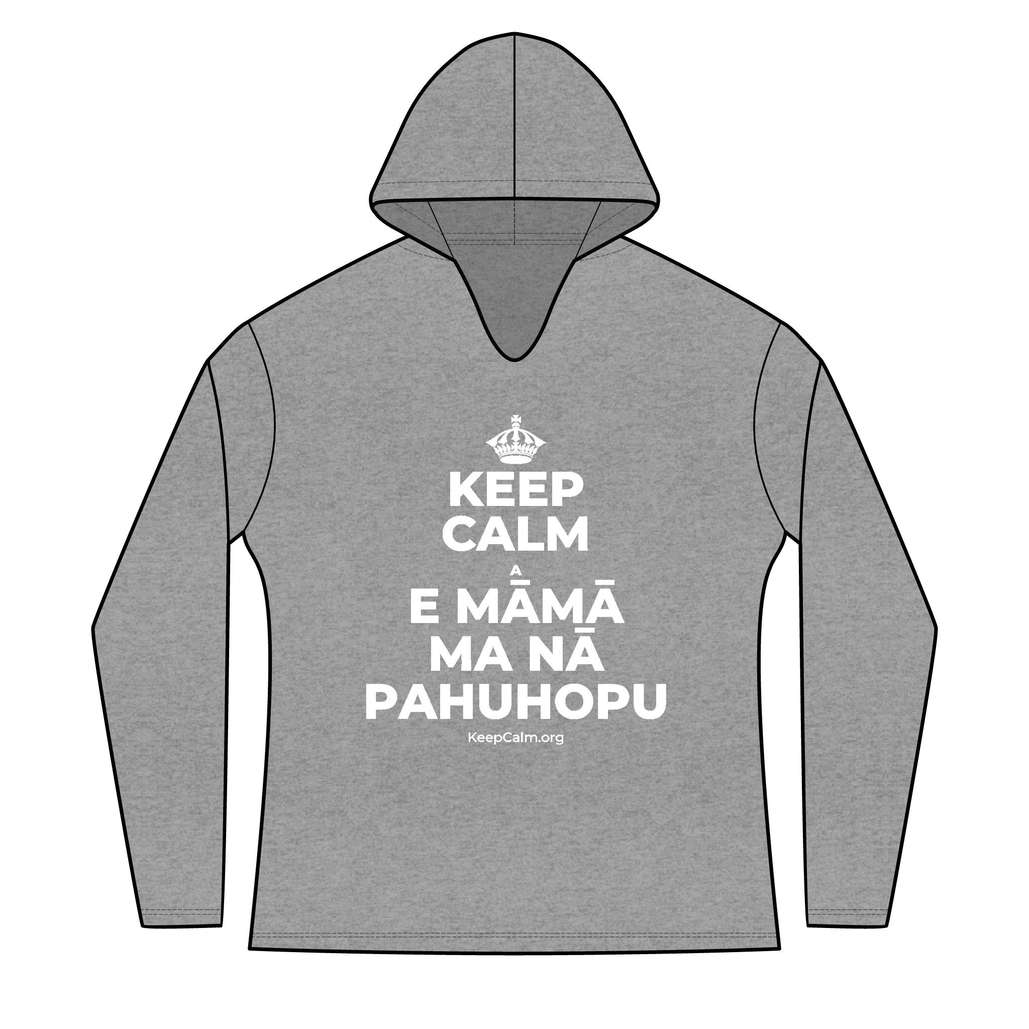 KEEP CALM A E MĀMĀ MA NĀ PAHUHOPU Women's Long Sleeve Hoodie