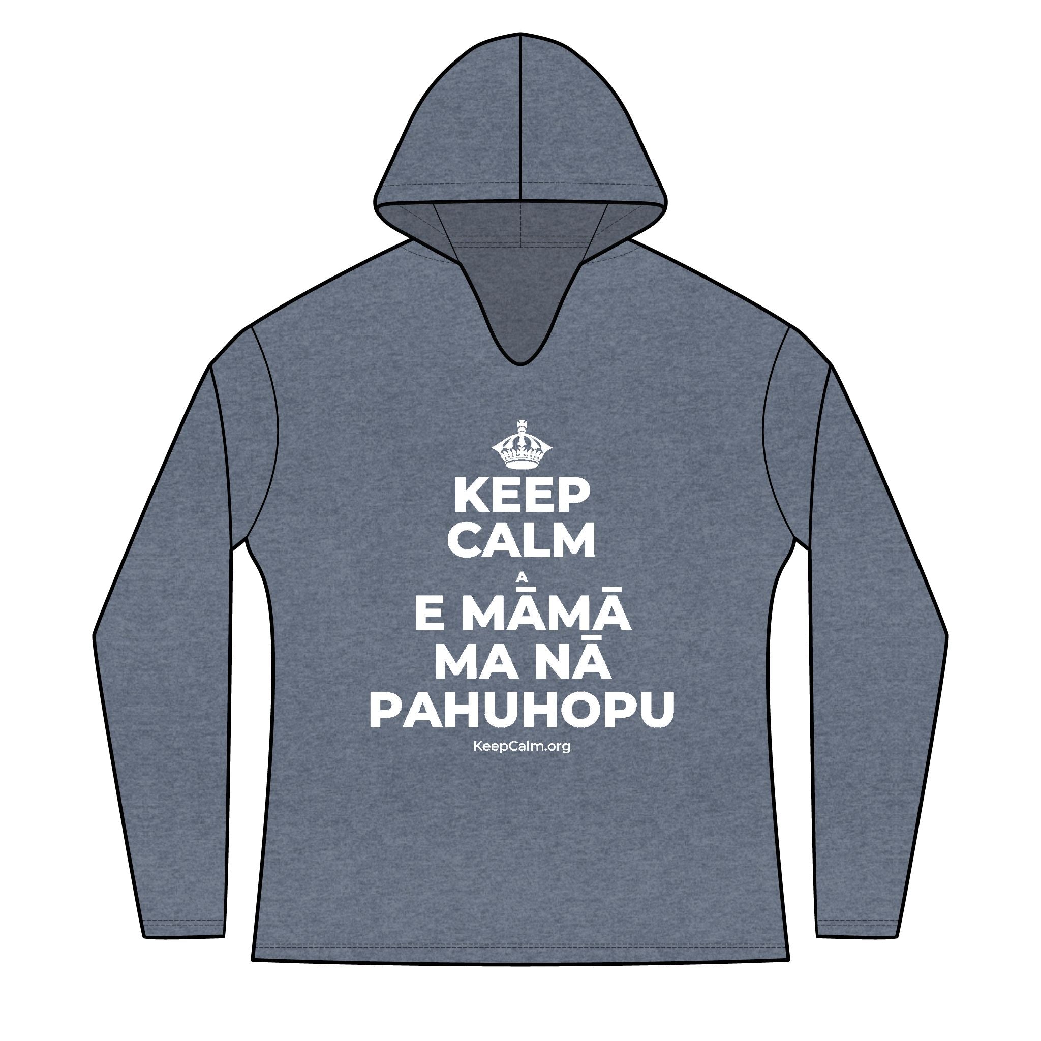 KEEP CALM A E MĀMĀ MA NĀ PAHUHOPU Women's Long Sleeve Hoodie