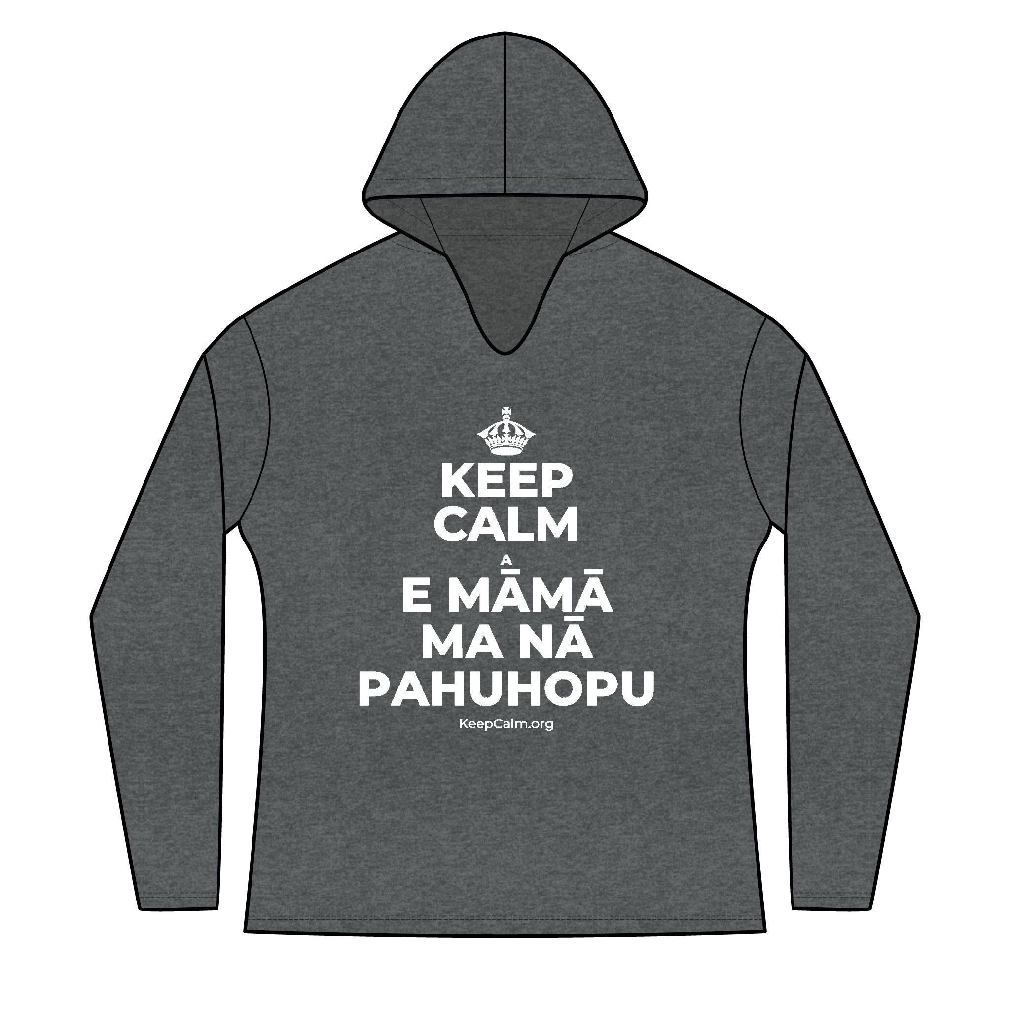 KEEP CALM A E MĀMĀ MA NĀ PAHUHOPU Women's Long Sleeve Hoodie