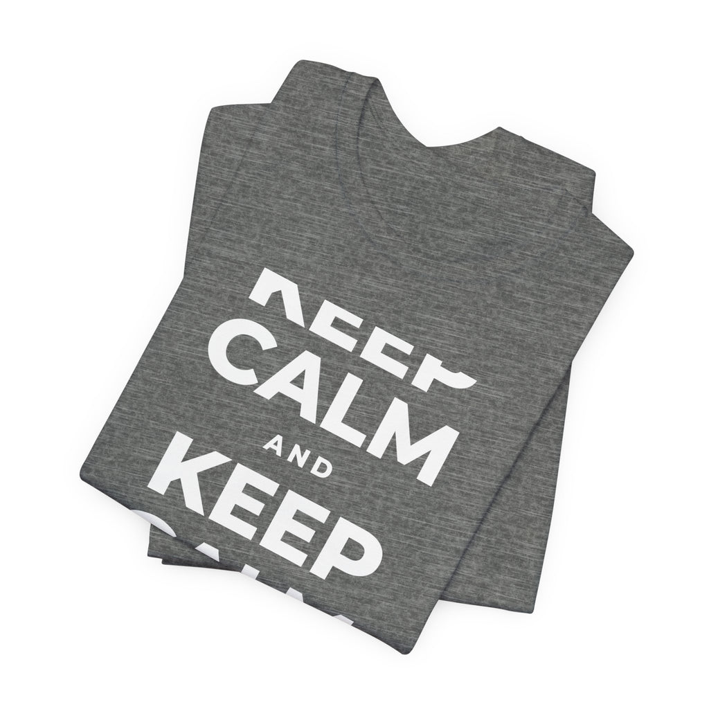 KEEP CALM AND REST & RECOVER T-Shirt (Baby Blue–Silver)