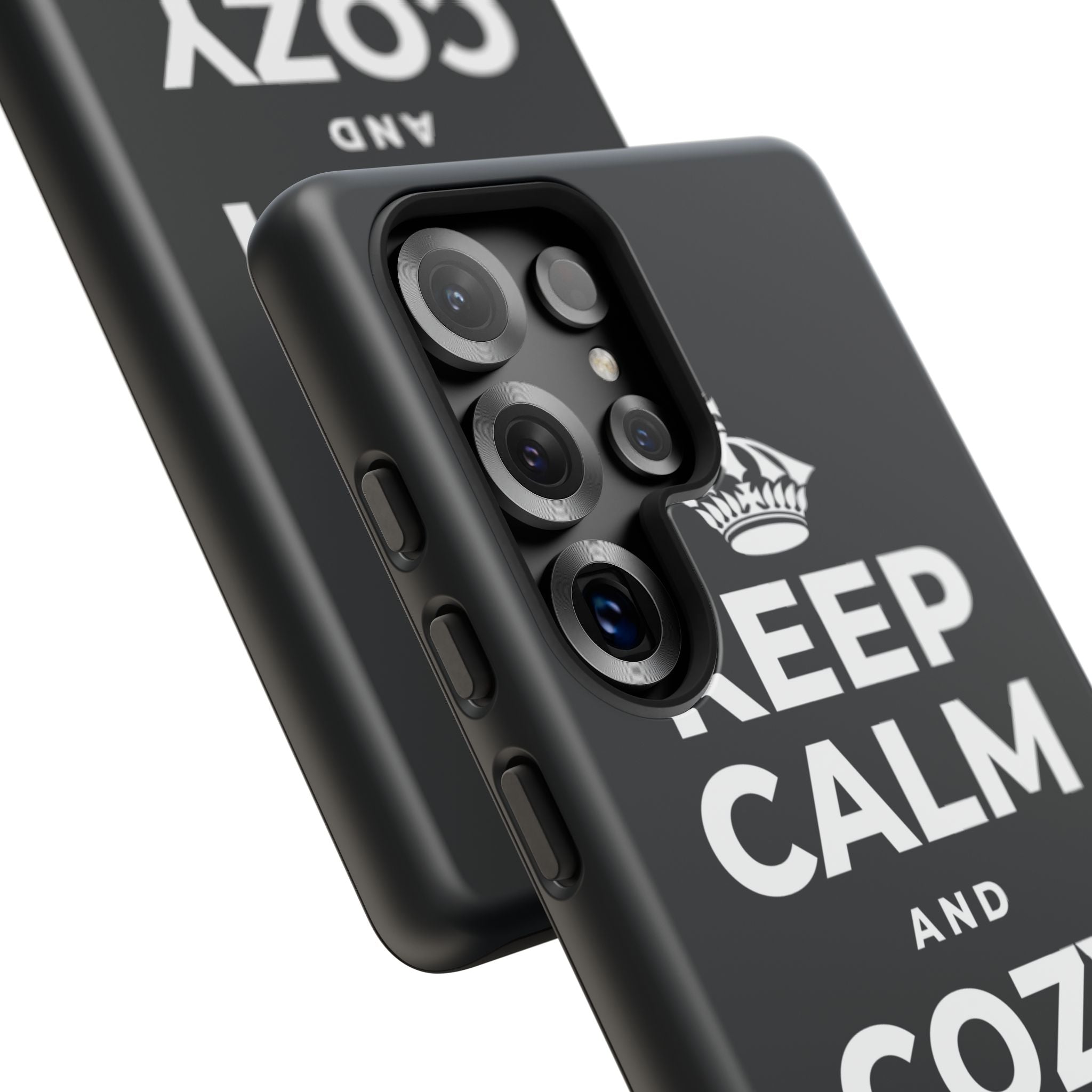 KEEP CALM AND COZY UP INSIDE Phone Case (Dark)