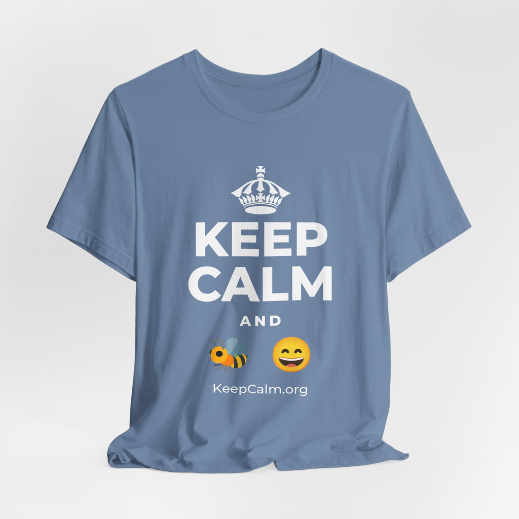 KEEP CALM AND 🐝 😄 T-Shirt (Soft Cream–Heather Mauve)