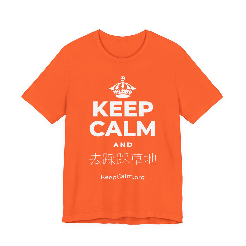 KEEP CALM AND 去踩踩草地 T-Shirt (Baby Blue–Silver)
