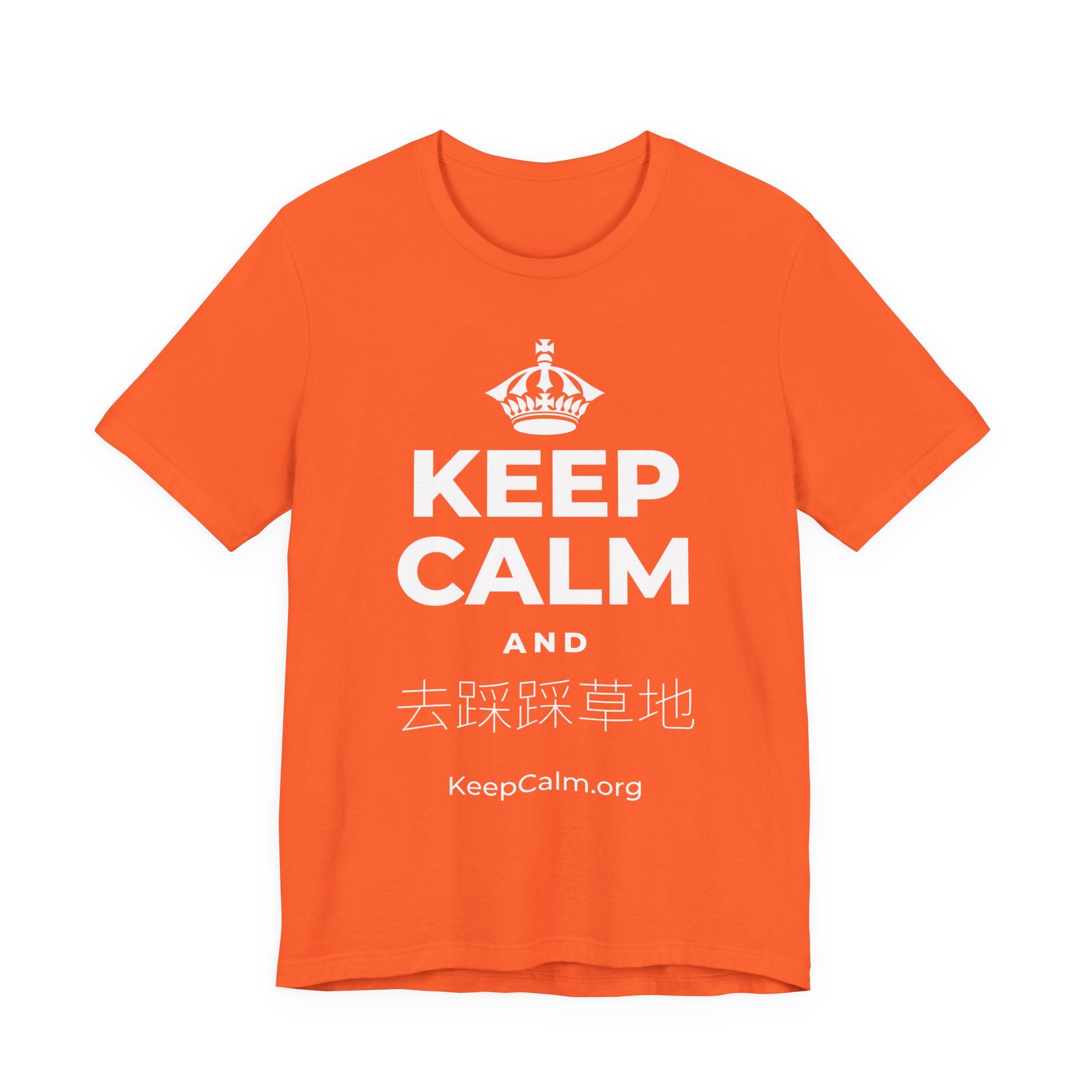 KEEP CALM AND 去踩踩草地 T-Shirt (Baby Blue–Silver)