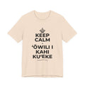KEEP CALM A ʻŌWILI I KAHI KUʻEKE T-Shirt (Soft Cream–Heather Mauve)