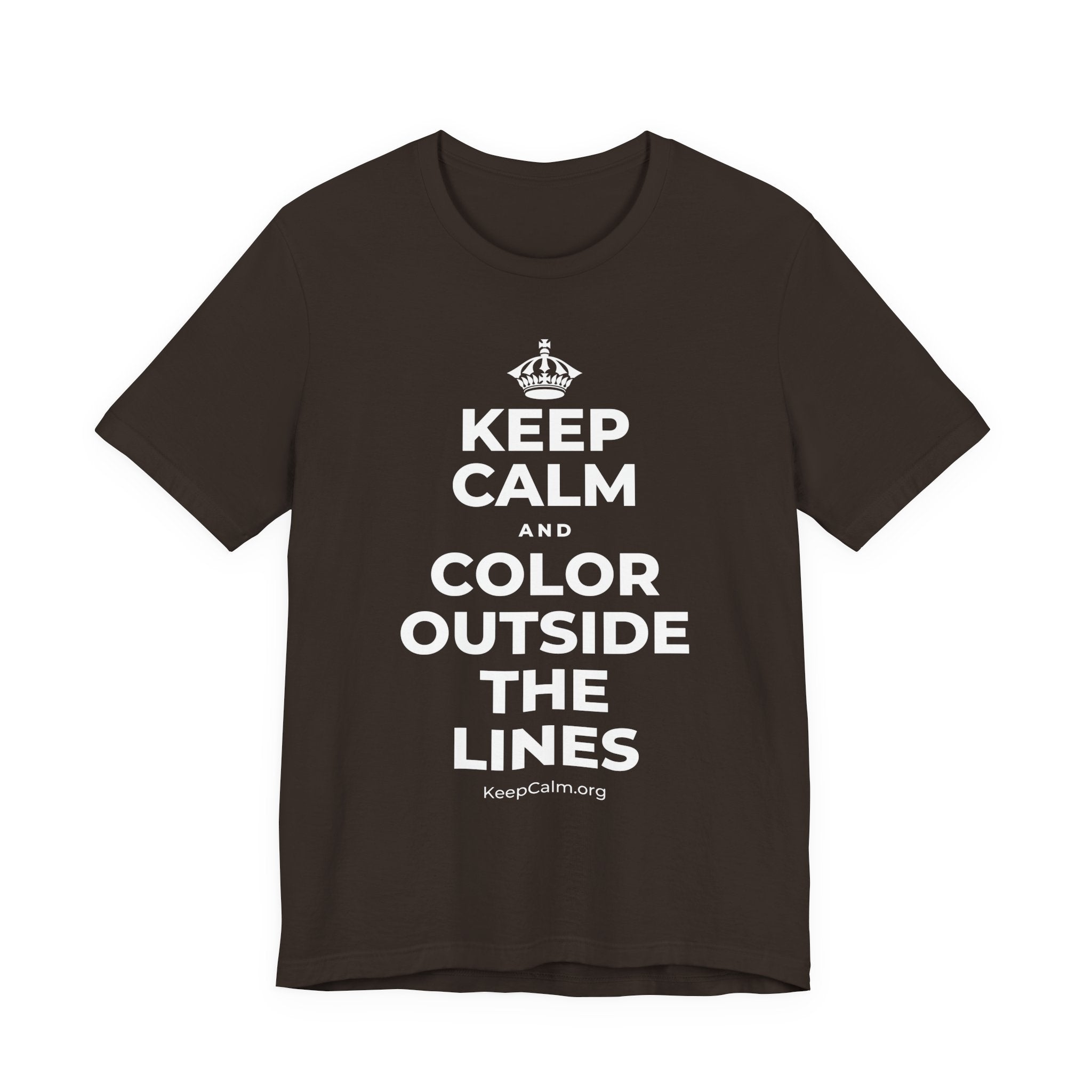 KEEP CALM AND COLOR OUTSIDE THE LINES T-Shirt (Soft Cream–Heather Mauve)