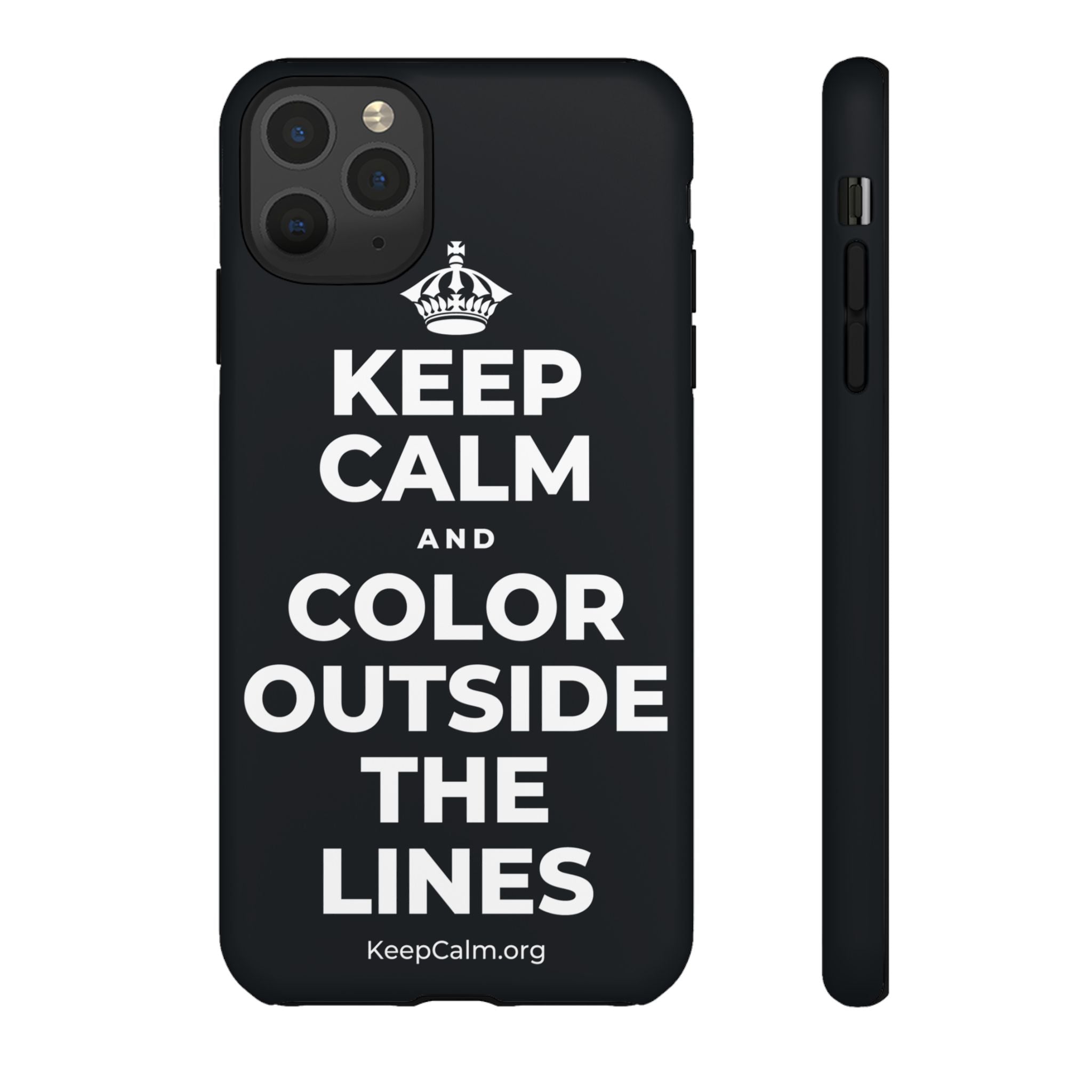 KEEP CALM AND COLOR OUTSIDE THE LINES Phone Case (Dark)