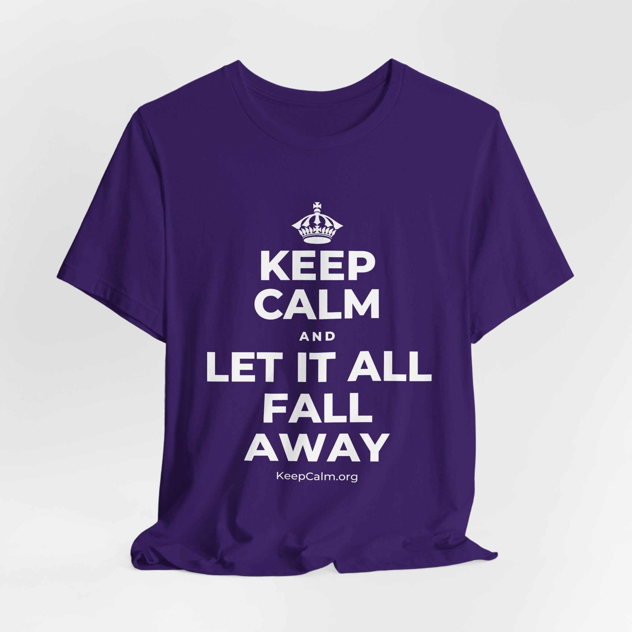 KEEP CALM AND LET IT ALL FALL AWAY T-Shirt (Soft Cream–Heather Mauve)