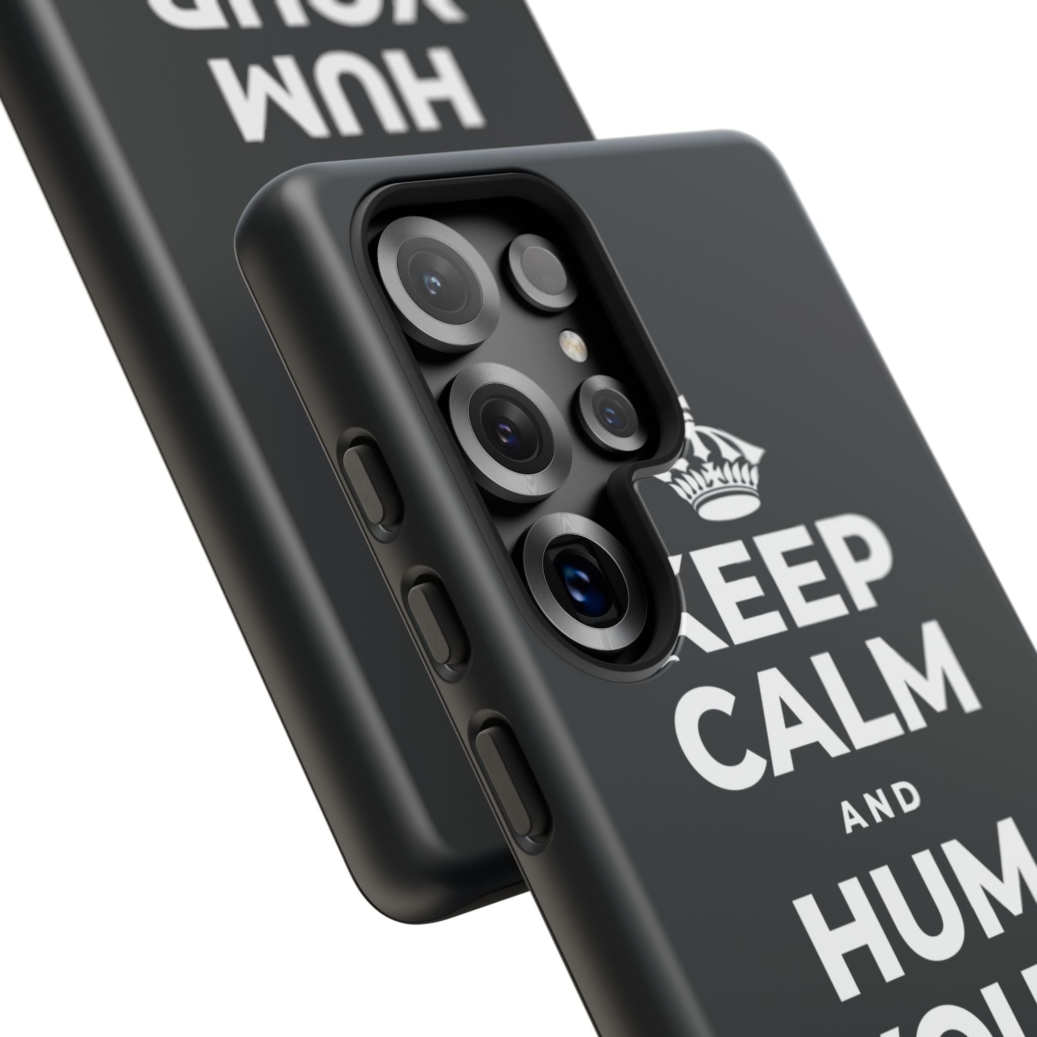 KEEP CALM AND HUM YOUR FAVORITE TUNE Phone Case (Dark)