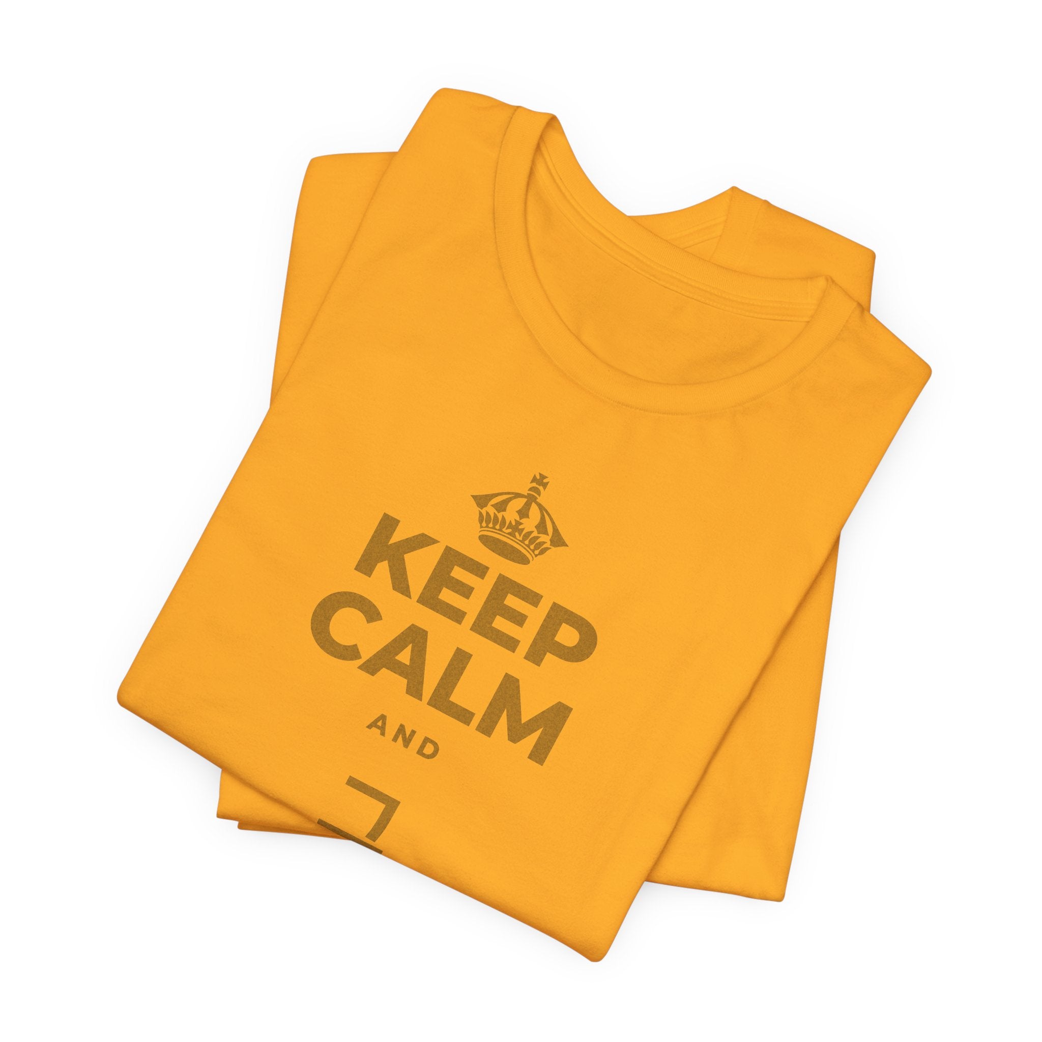 KEEP CALM AND 그 질문을 해요 T-Shirt (Baby Blue–Silver)