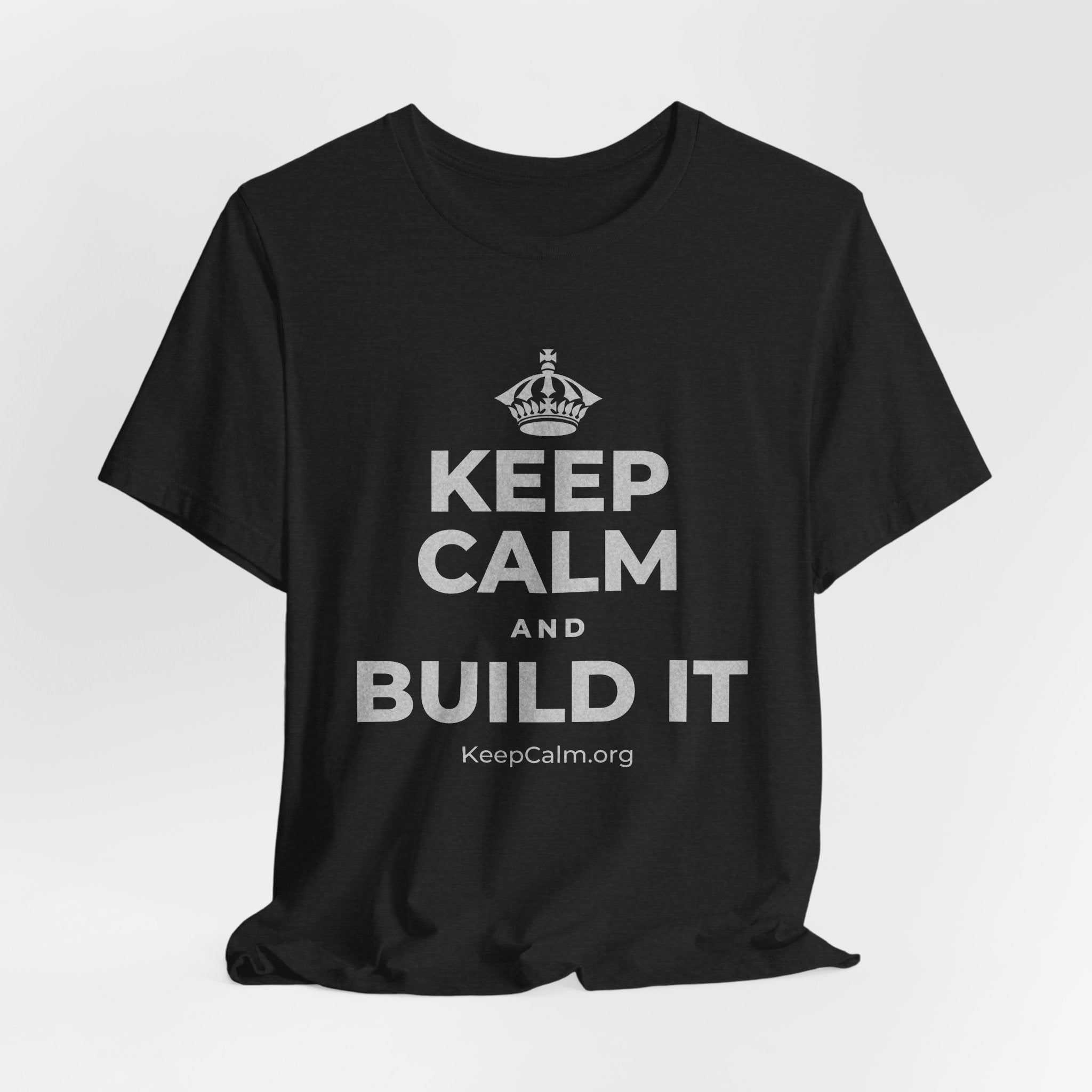 KEEP CALM AND BUILD IT T-Shirt (Soft Cream–Heather Mauve)