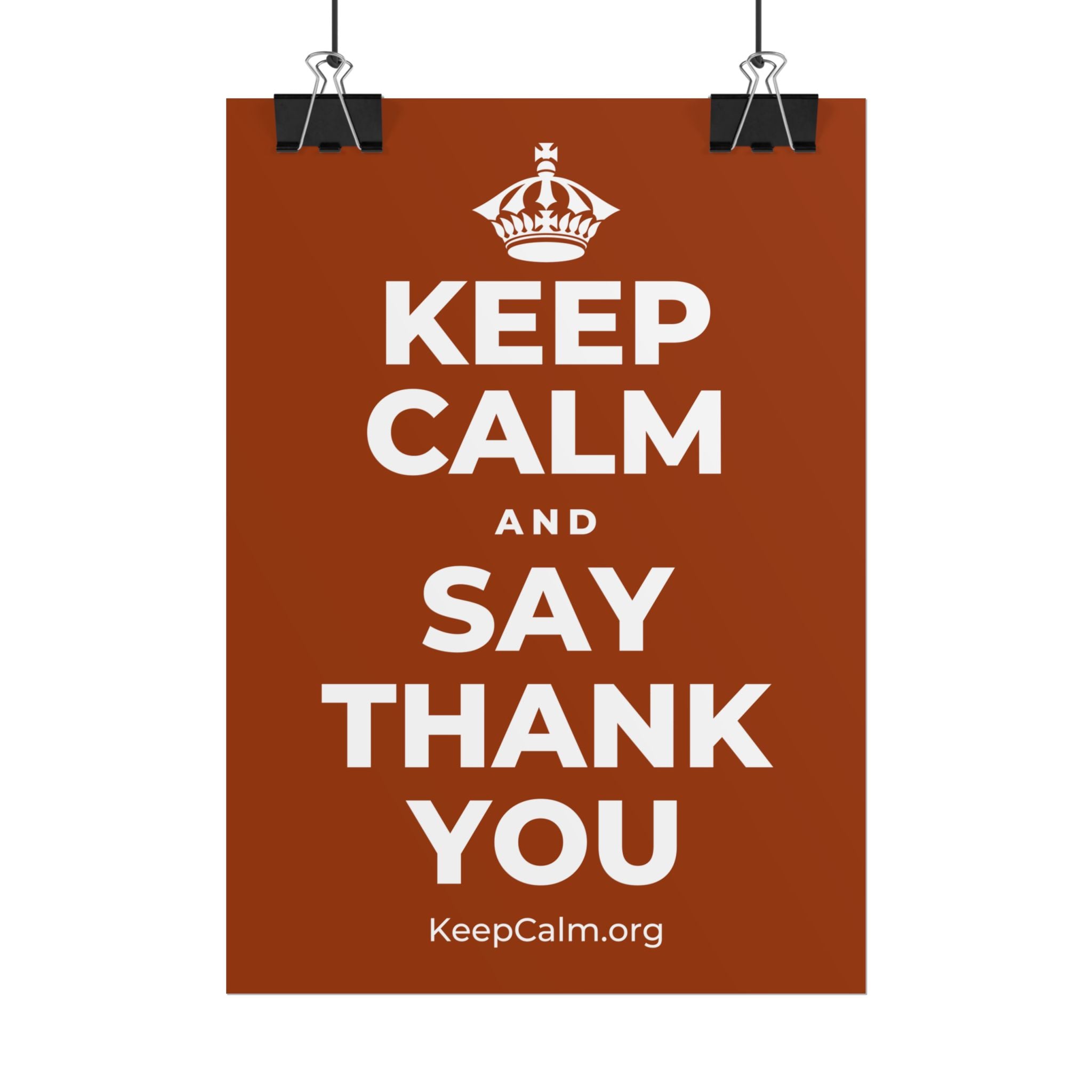 KEEP CALM AND SAY THANK YOU Poster