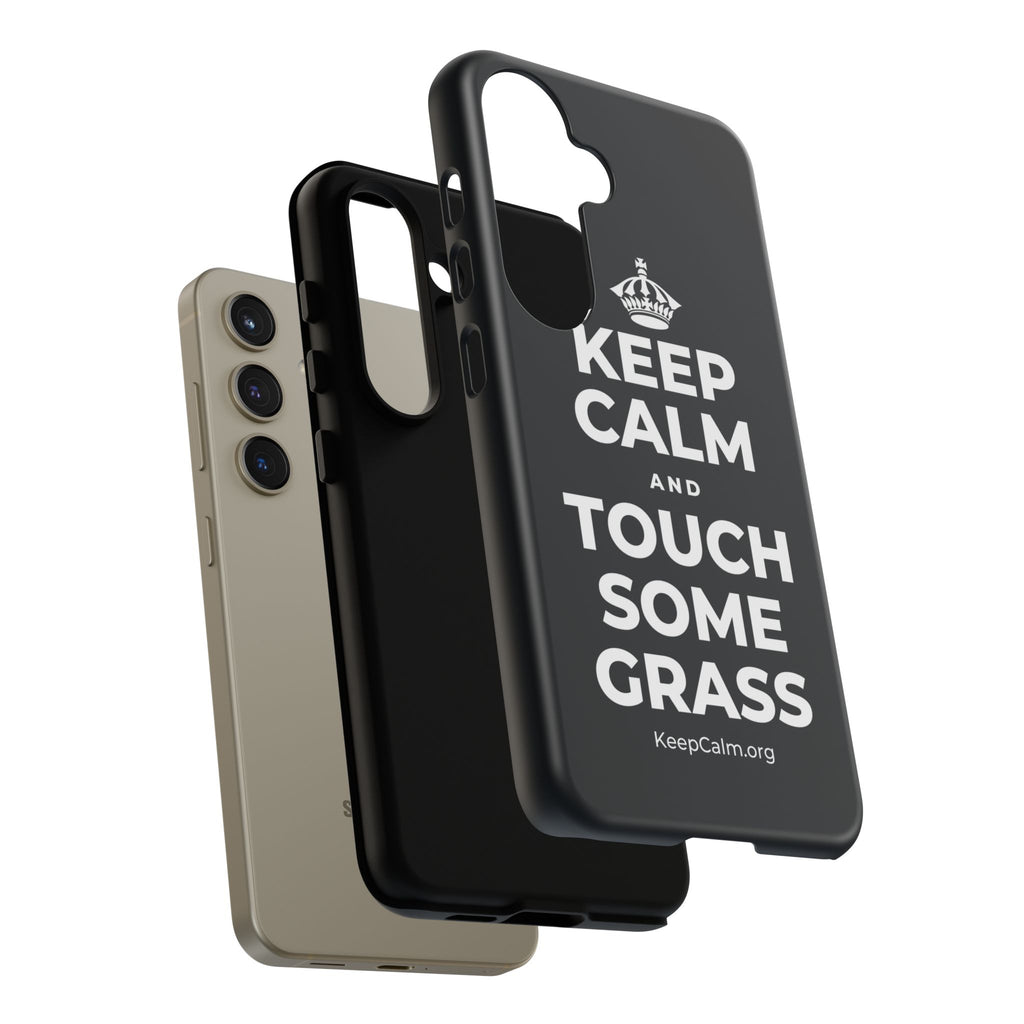KEEP CALM AND TOUCH SOME GRASS Phone Case (Dark)