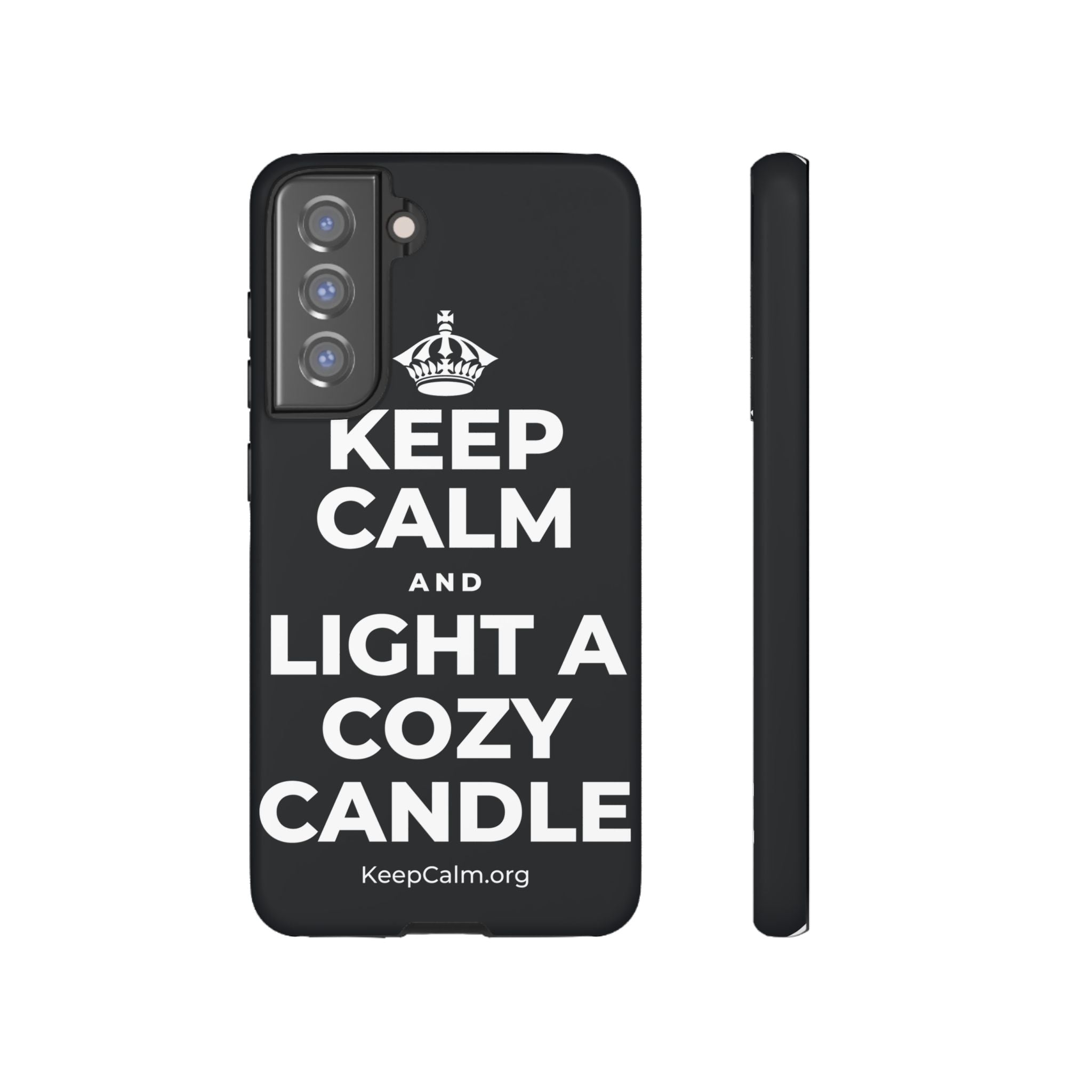 KEEP CALM AND LIGHT A COZY CANDLE Phone Case (Dark)